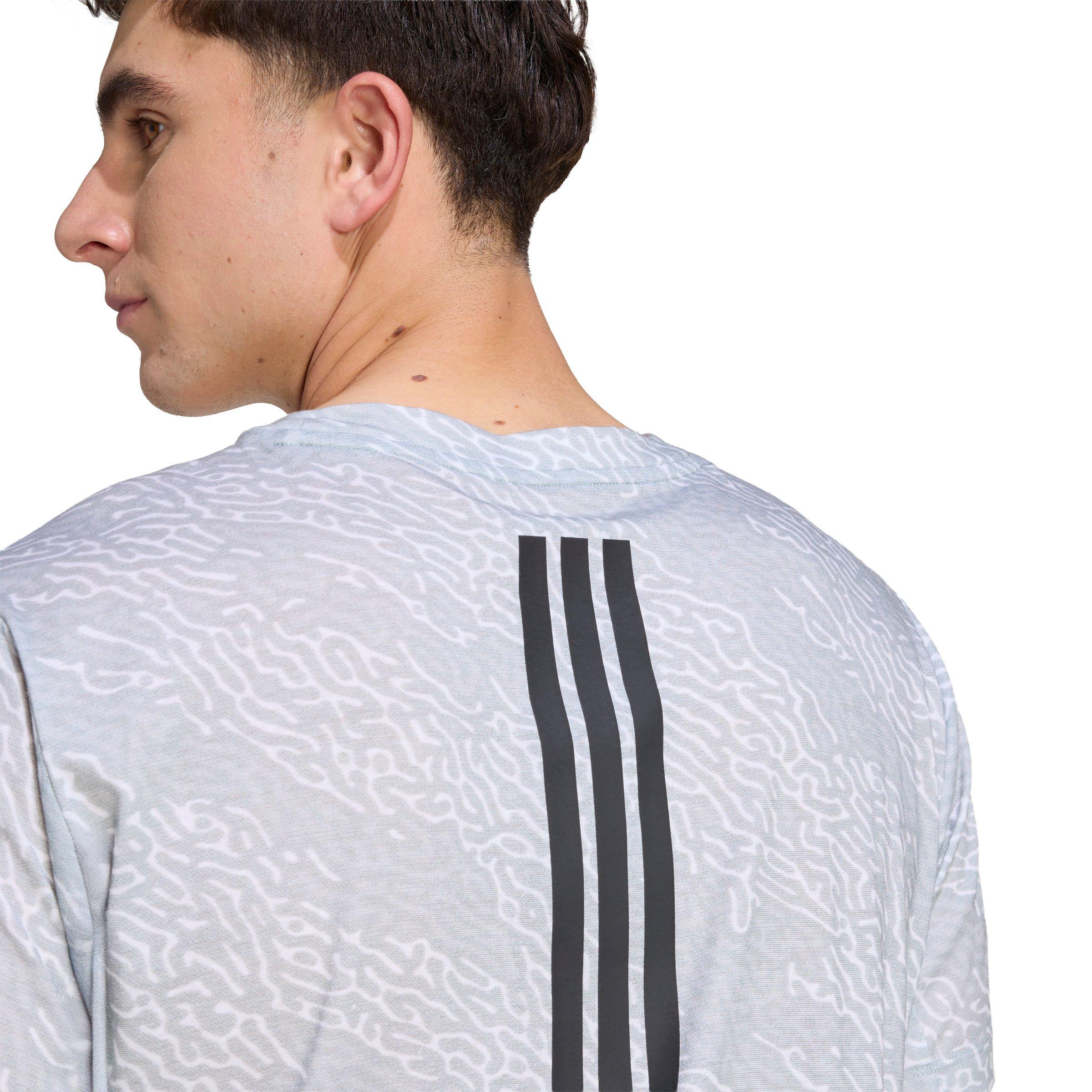 adidas Men's D4T PrimeLift All Over Print T-Shirt - Light Green/White - LIGHT GREEN/WHITE Thumbnail View 4