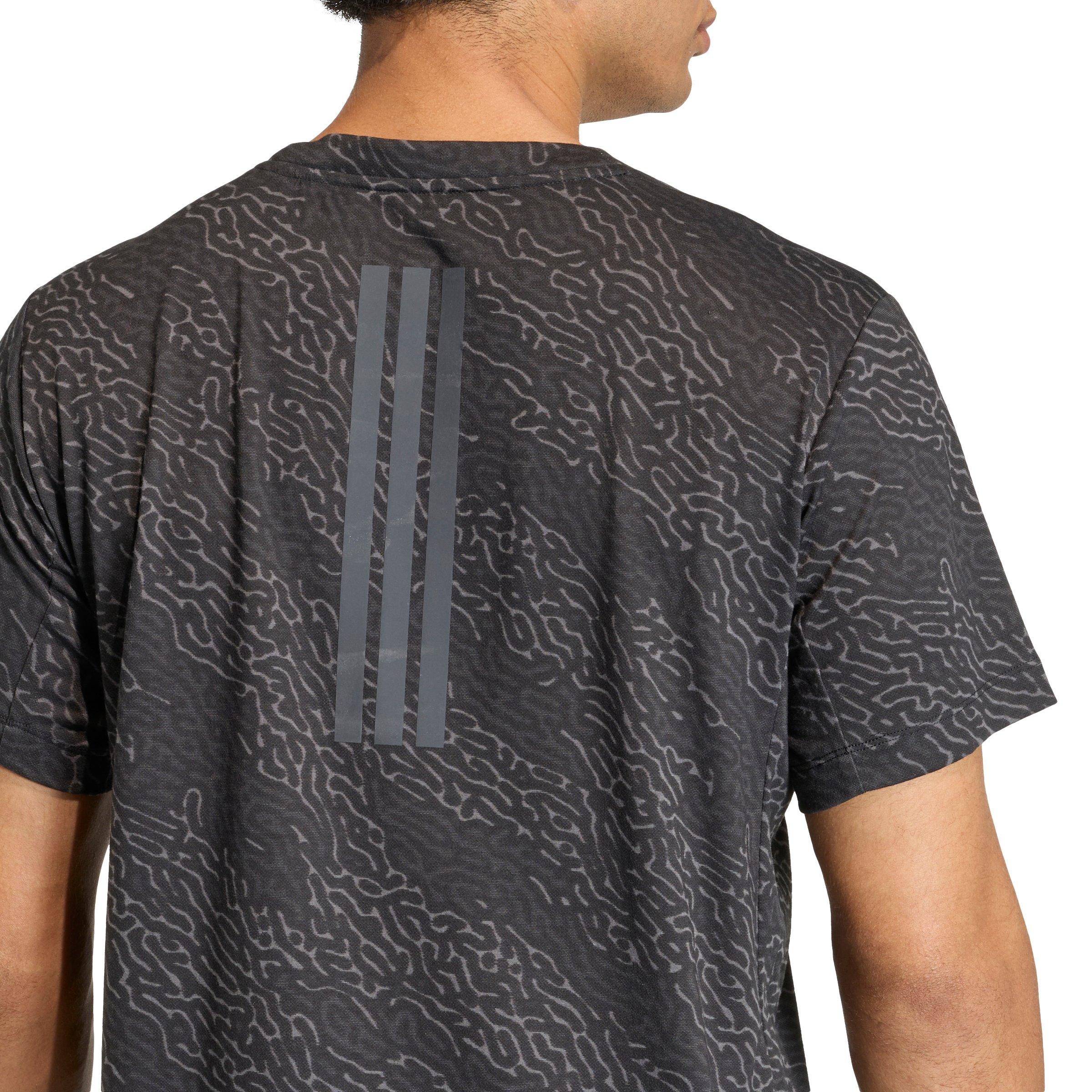 adidas Men's D4T PrimeLift All Over Print T-Shirt - Black/Grey - BLACK/GREY Thumbnail View 3