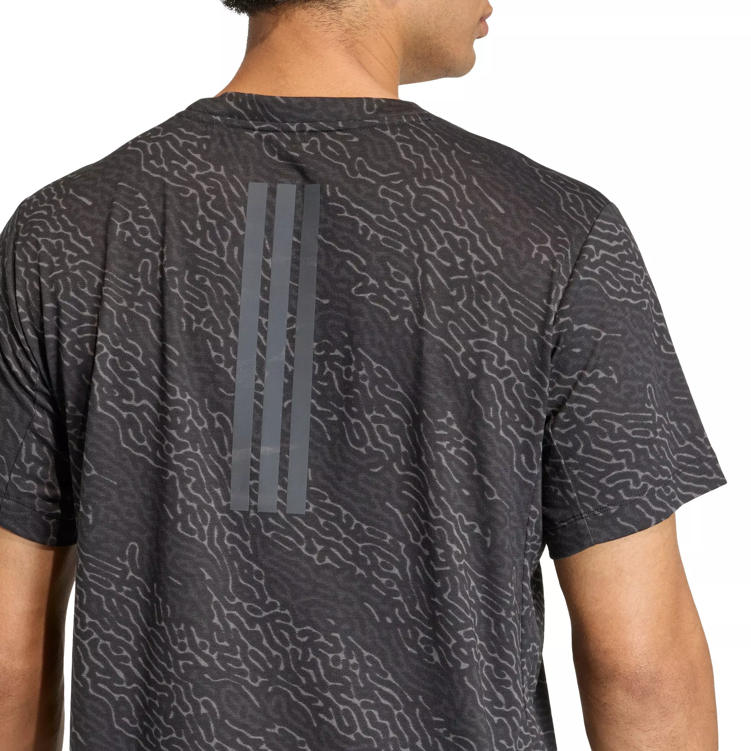 adidas Men's D4T PrimeLift All Over Print T-Shirt - Black/Grey - BLACK/GREY