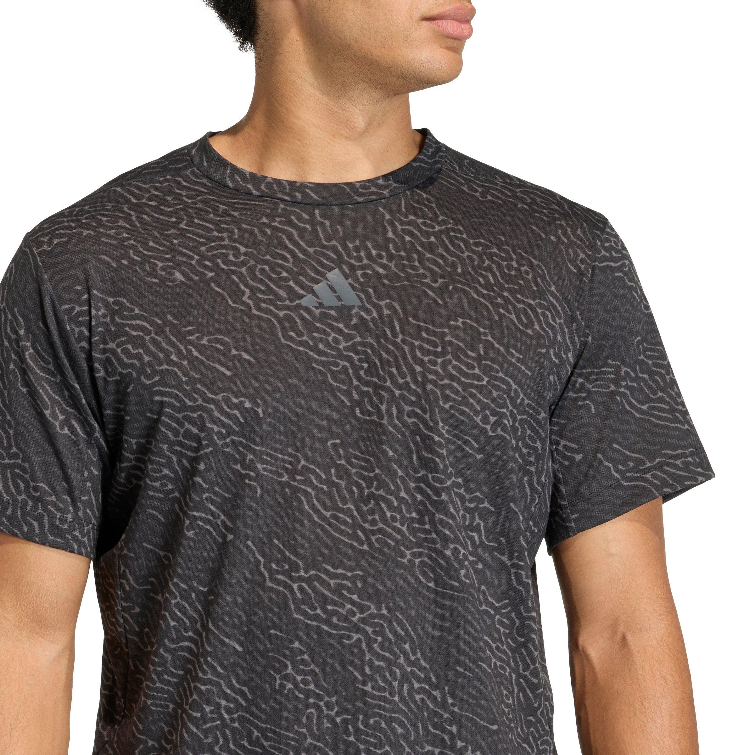 adidas Men's D4T PrimeLift All Over Print T-Shirt - Black/Grey - BLACK/GREY Thumbnail View 4