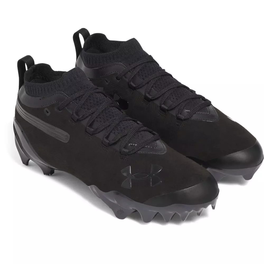 Under Armour Spotlight Pro Suede "Black/Black/Black" Men's Football Cleat - BLACK/BLACK/BLACK