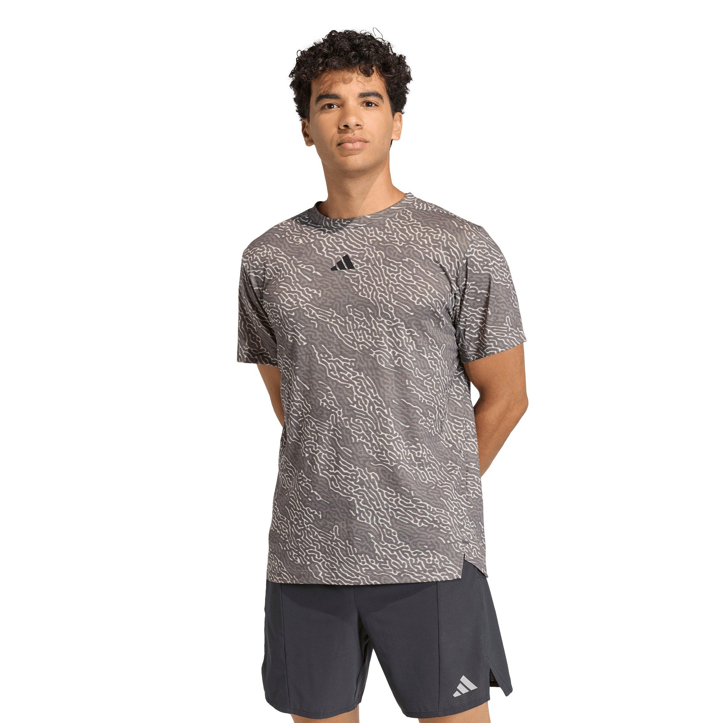 adidas Men's D4T PrimeLift All Over Print T-Shirt - Grey - GREY Thumbnail View 1