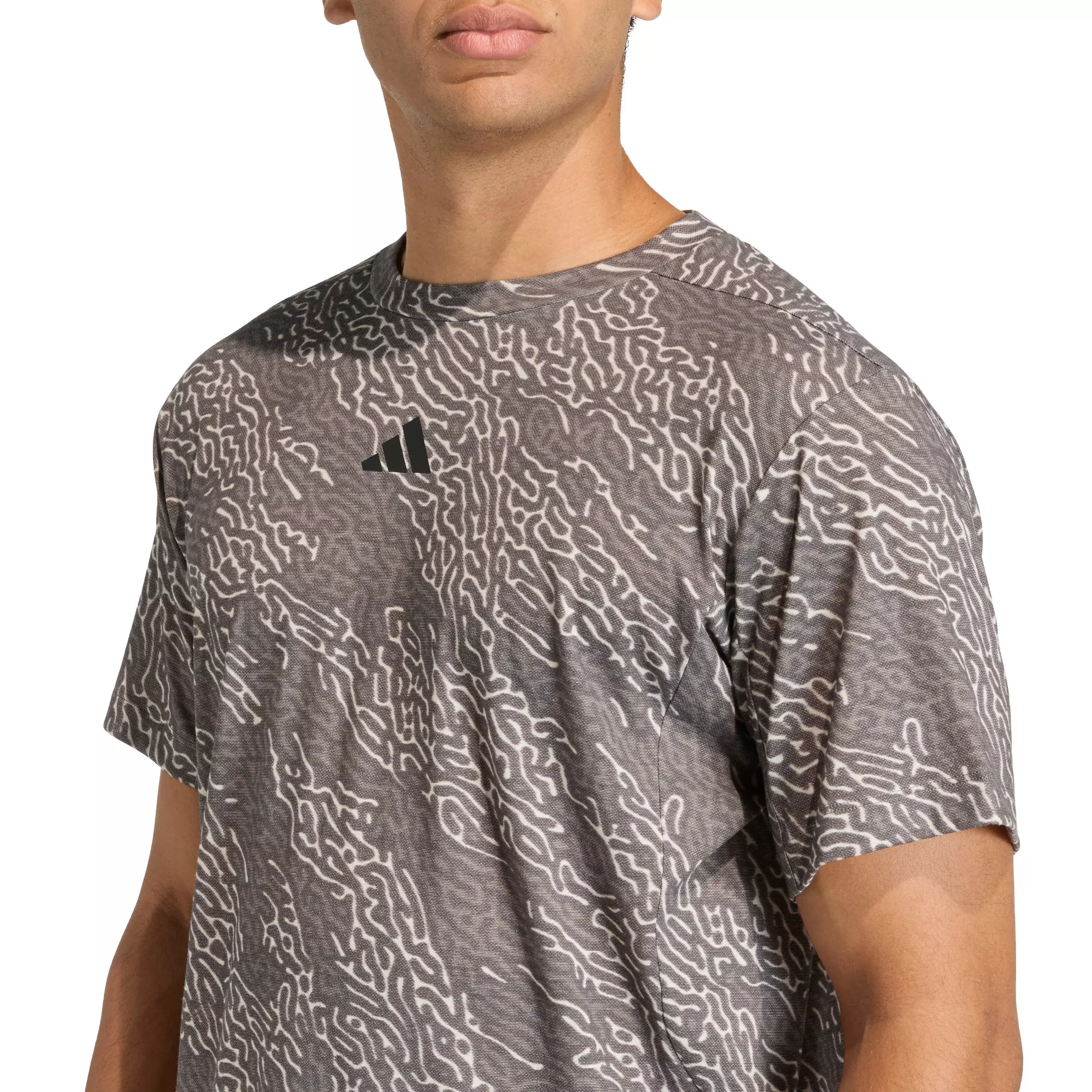 adidas Men's D4T PrimeLift All Over Print T-Shirt - Grey - GREY
