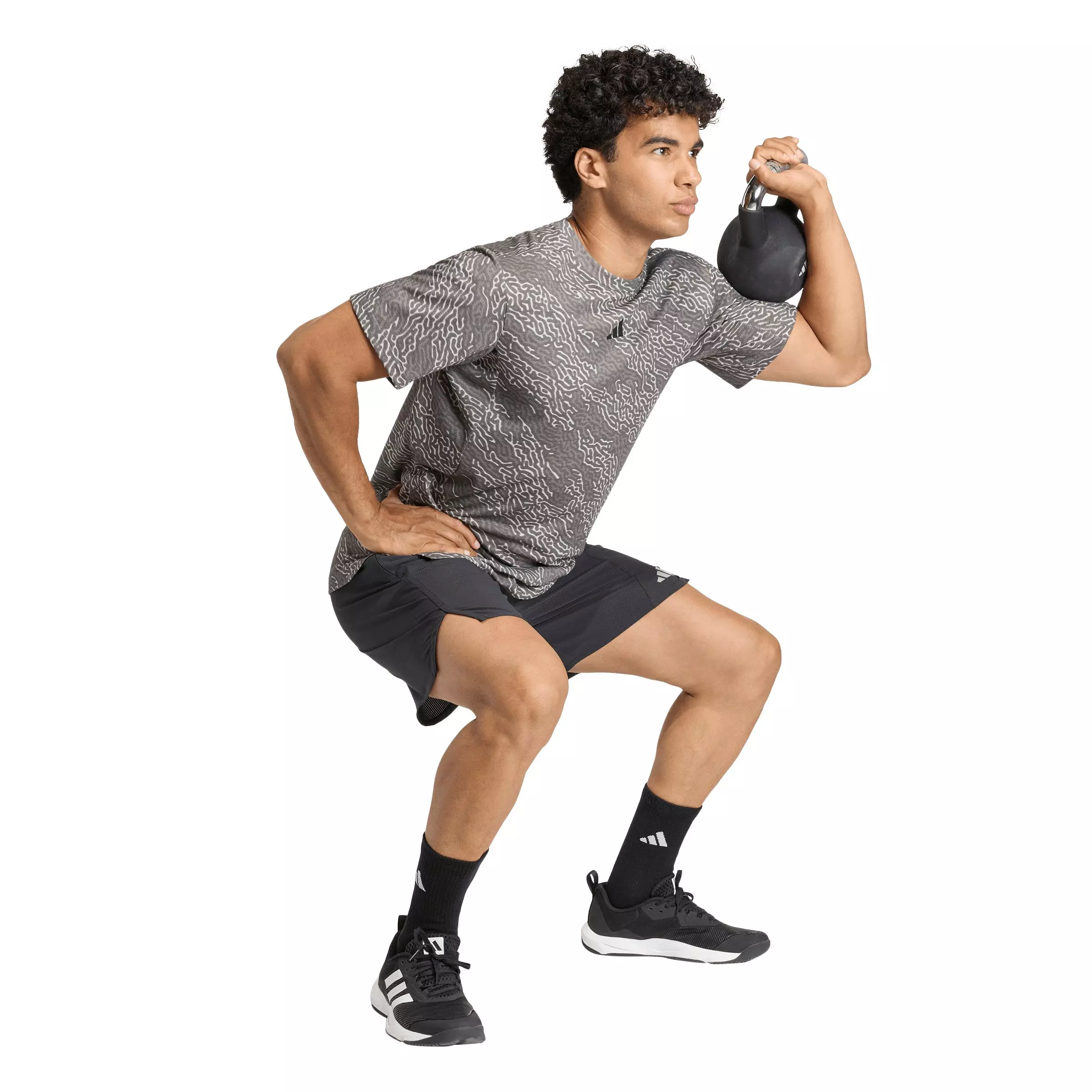 adidas Men's D4T PrimeLift All Over Print T-Shirt - Grey - GREY