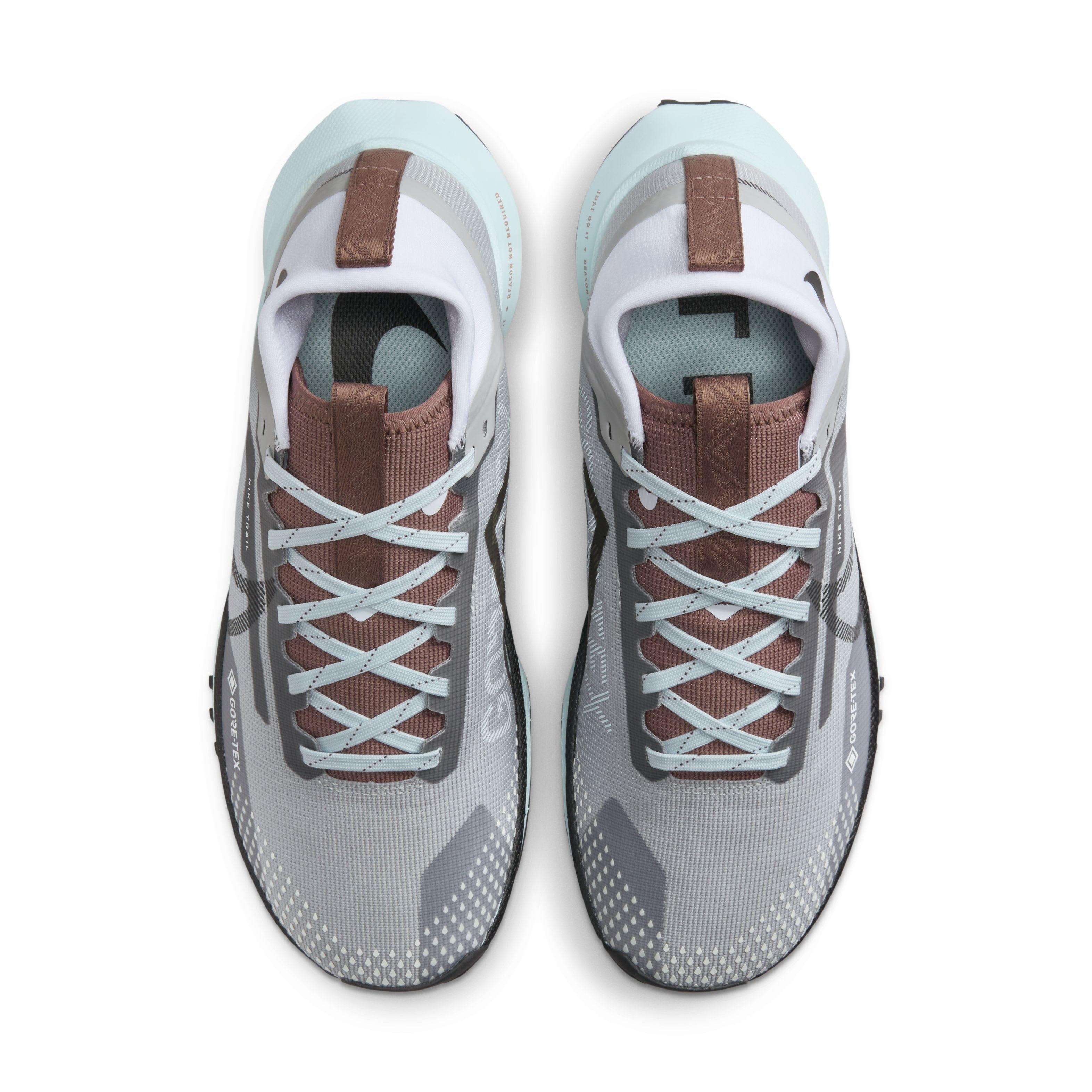 Nike Pegasus Trail 4 GORE-TEX "Light Smoke Grey/Glacier Blue/Football Grey/Black" Women's Trail Running Shoe - LT GREY/BLUE/GREY/BLACK Thumbnail View 4