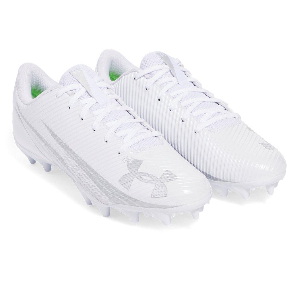Under Armour Blur Select "White/Metallic Silver/Metallic Silver" Men's Football Cleat - WHITE/SILVER/SILVER Thumbnail View 3