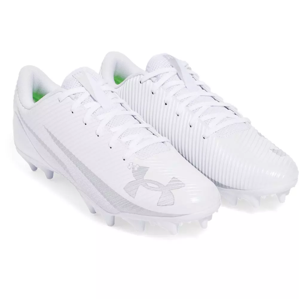 Under Armour Blur Select "White/Metallic Silver/Metallic Silver" Men's Football Cleat - WHITE/SILVER/SILVER