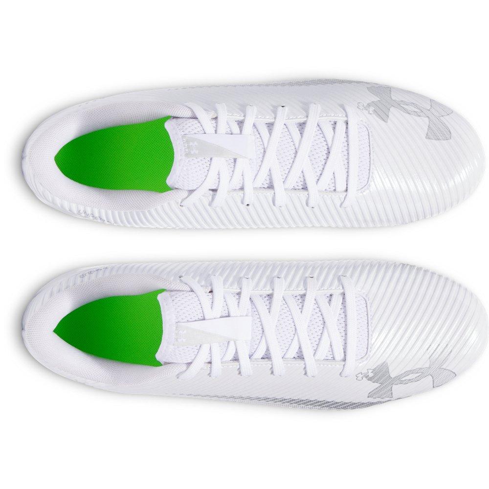 Under Armour Blur Select "White/Metallic Silver/Metallic Silver" Men's Football Cleat - WHITE/SILVER/SILVER Thumbnail View 4