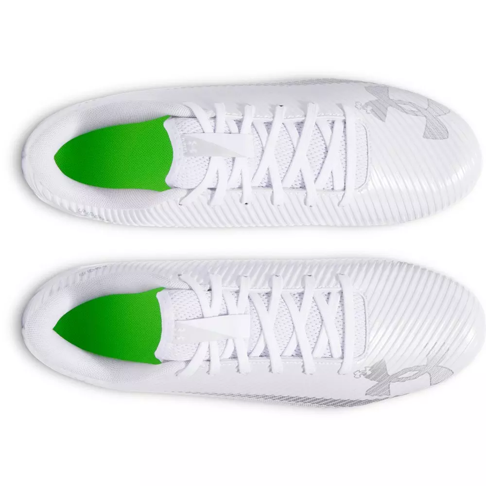 Under Armour Blur Select "White/Metallic Silver/Metallic Silver" Men's Football Cleat - WHITE/SILVER/SILVER