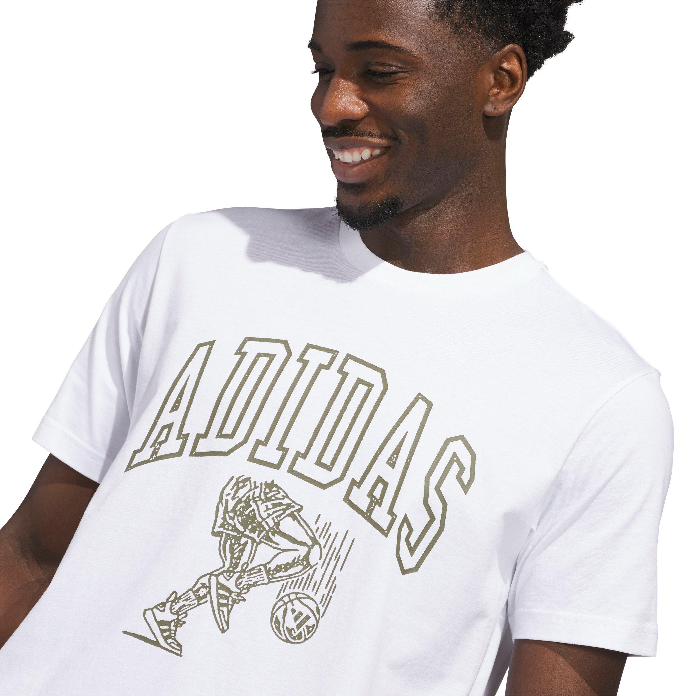 adidas Men's Collegiate Arch Graphic T-Shirt - White - WHITE Thumbnail View 3