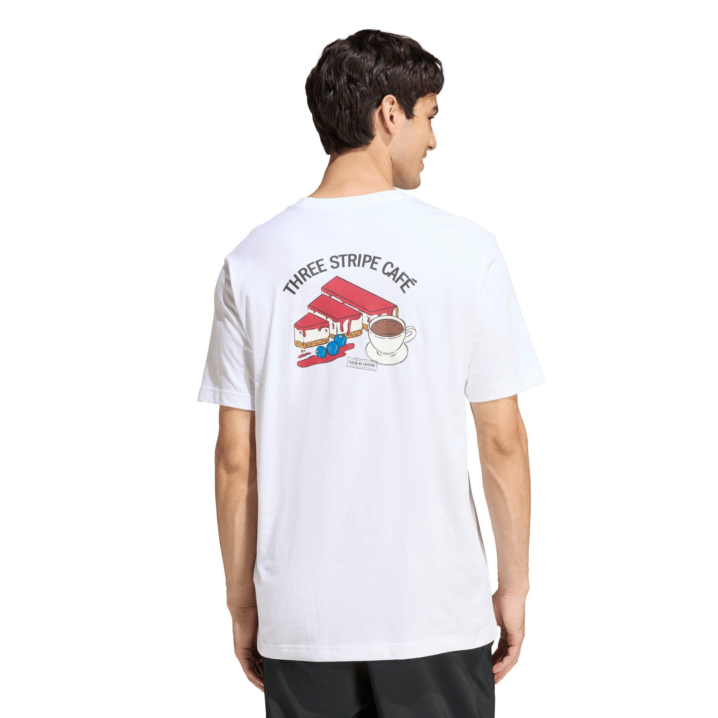 adidas Men's Coffee Cafe Cheesecake Graphic T-Shirt - White - WHITE Thumbnail View 2