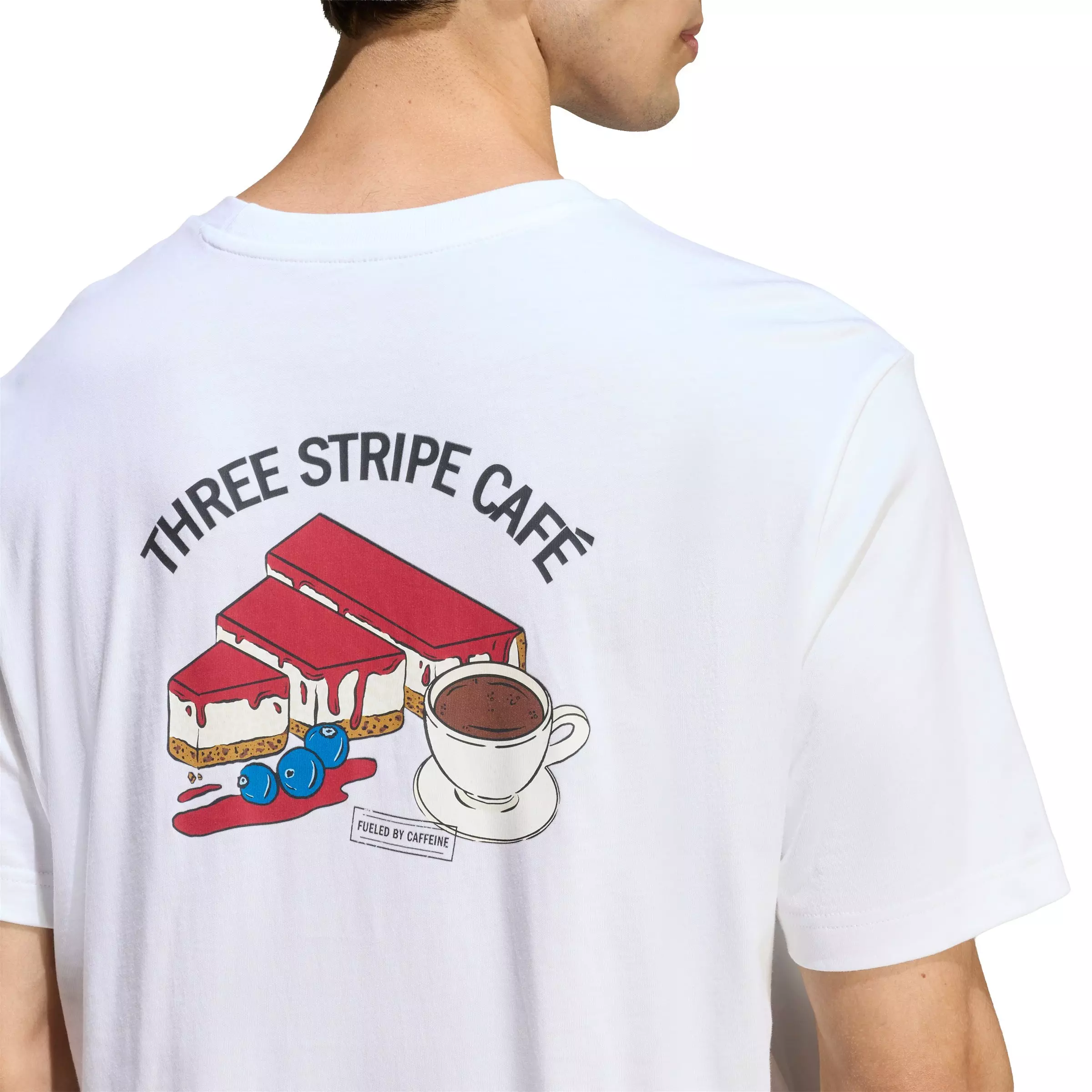 adidas Men's Coffee Cafe Cheesecake Graphic T-Shirt - White - WHITE