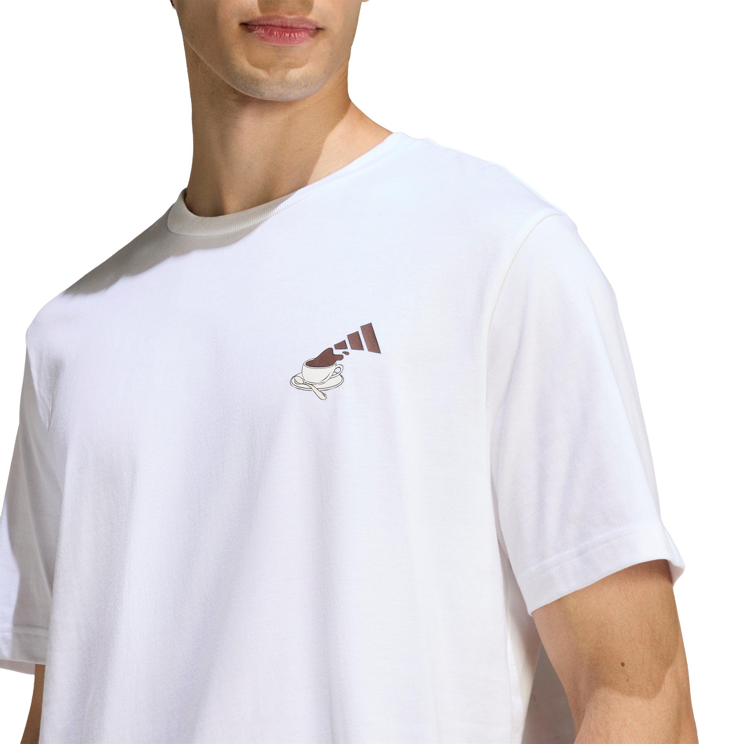 adidas Men's Coffee Cafe Cheesecake Graphic T-Shirt - White - WHITE Thumbnail View 4