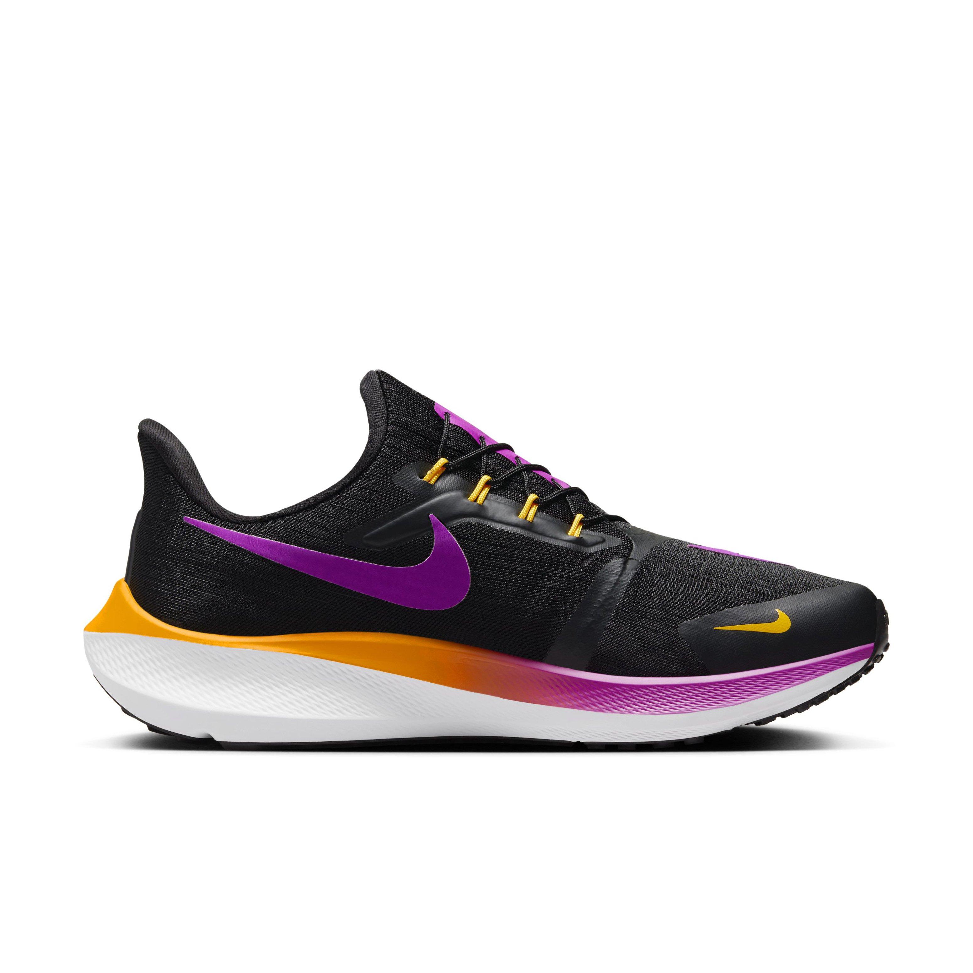 Nike Pegasus FlyEase "Black/Laser Orange/White/Hyper Violet" Women's Running Shoe - BLACK/ORANGE/WHITE/VIOLET Thumbnail View 1