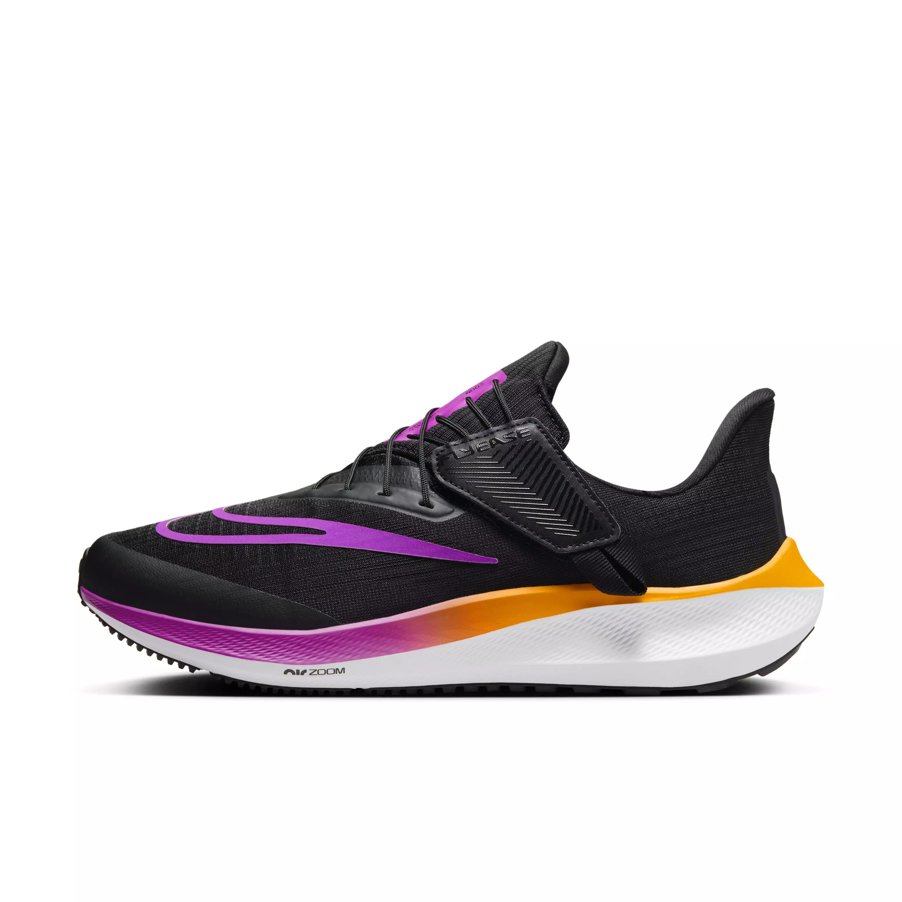 Nike Pegasus FlyEase "Black/Laser Orange/White/Hyper Violet" Women's Running Shoe - BLACK/ORANGE/WHITE/VIOLET