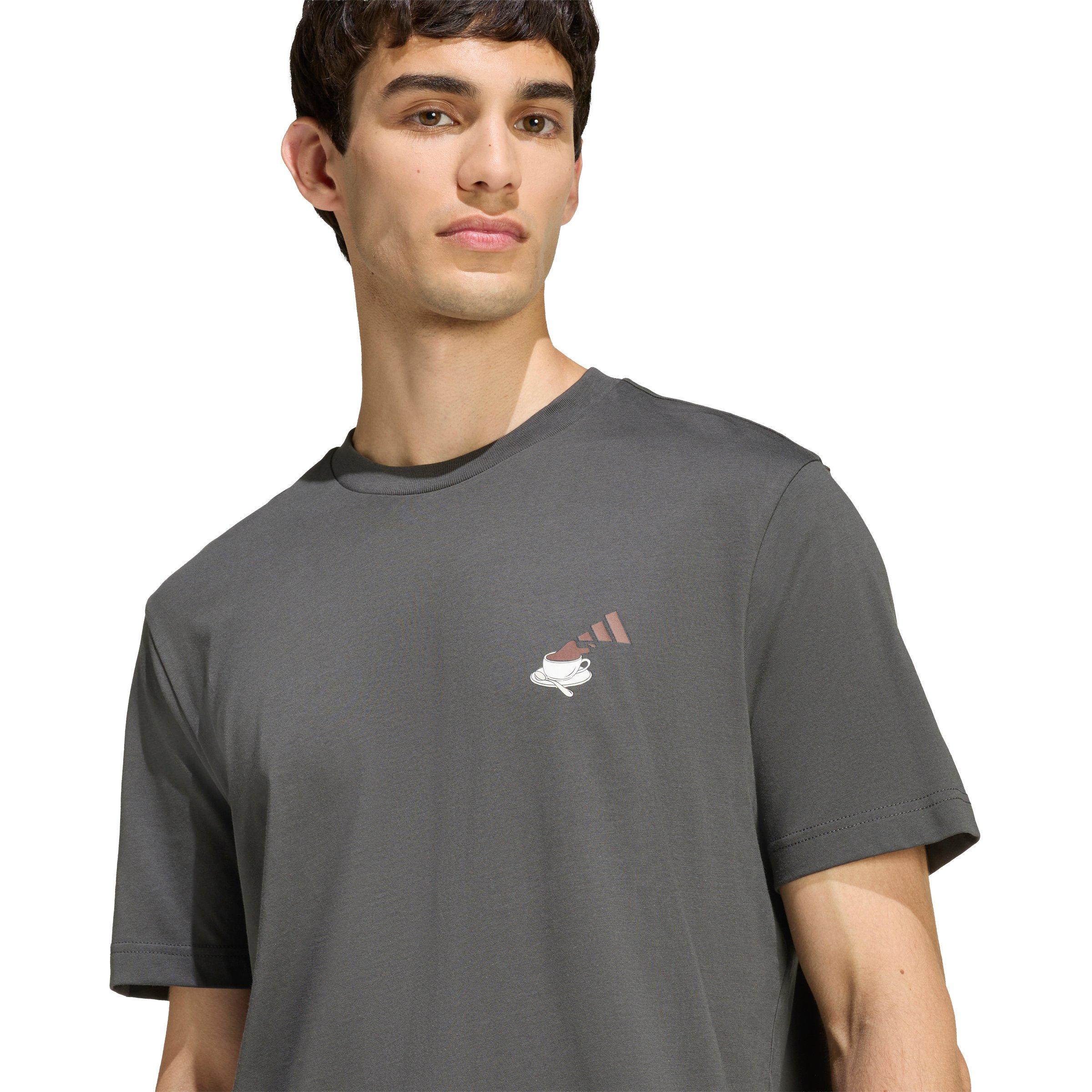 adidas Men's Coffee Cafe Cheesecake Graphic T-Shirt - Grey - GREY Thumbnail View 3