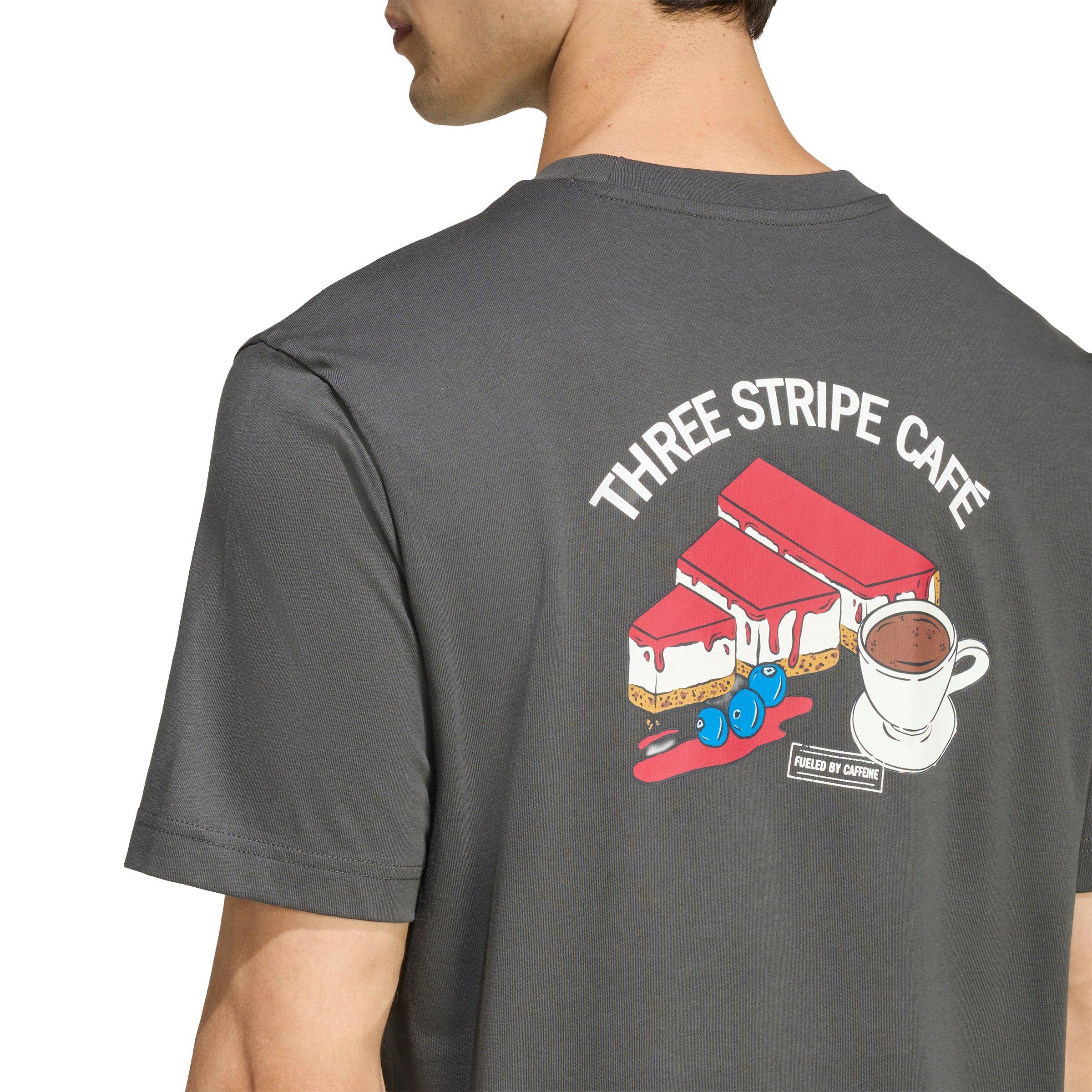 adidas Men's Coffee Cafe Cheesecake Graphic T-Shirt - Grey - GREY Thumbnail View 4