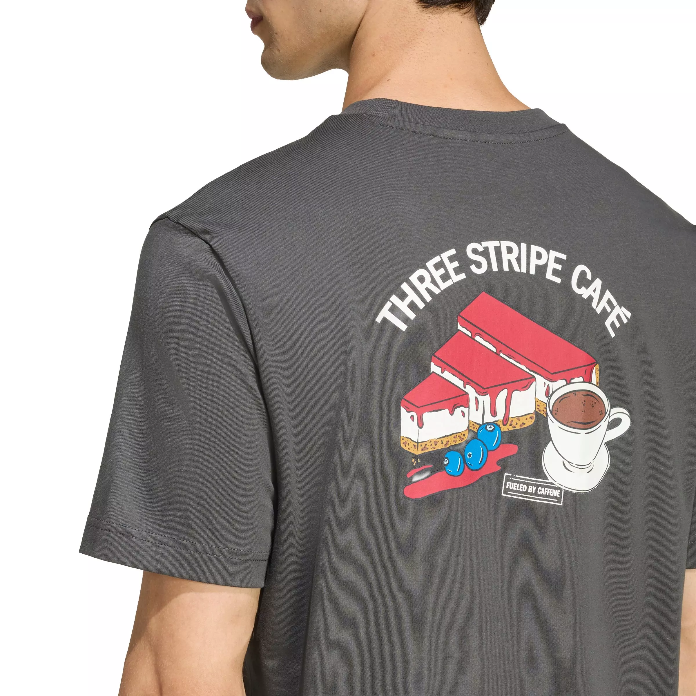 adidas Men's Coffee Cafe Cheesecake Graphic T-Shirt - Grey - GREY