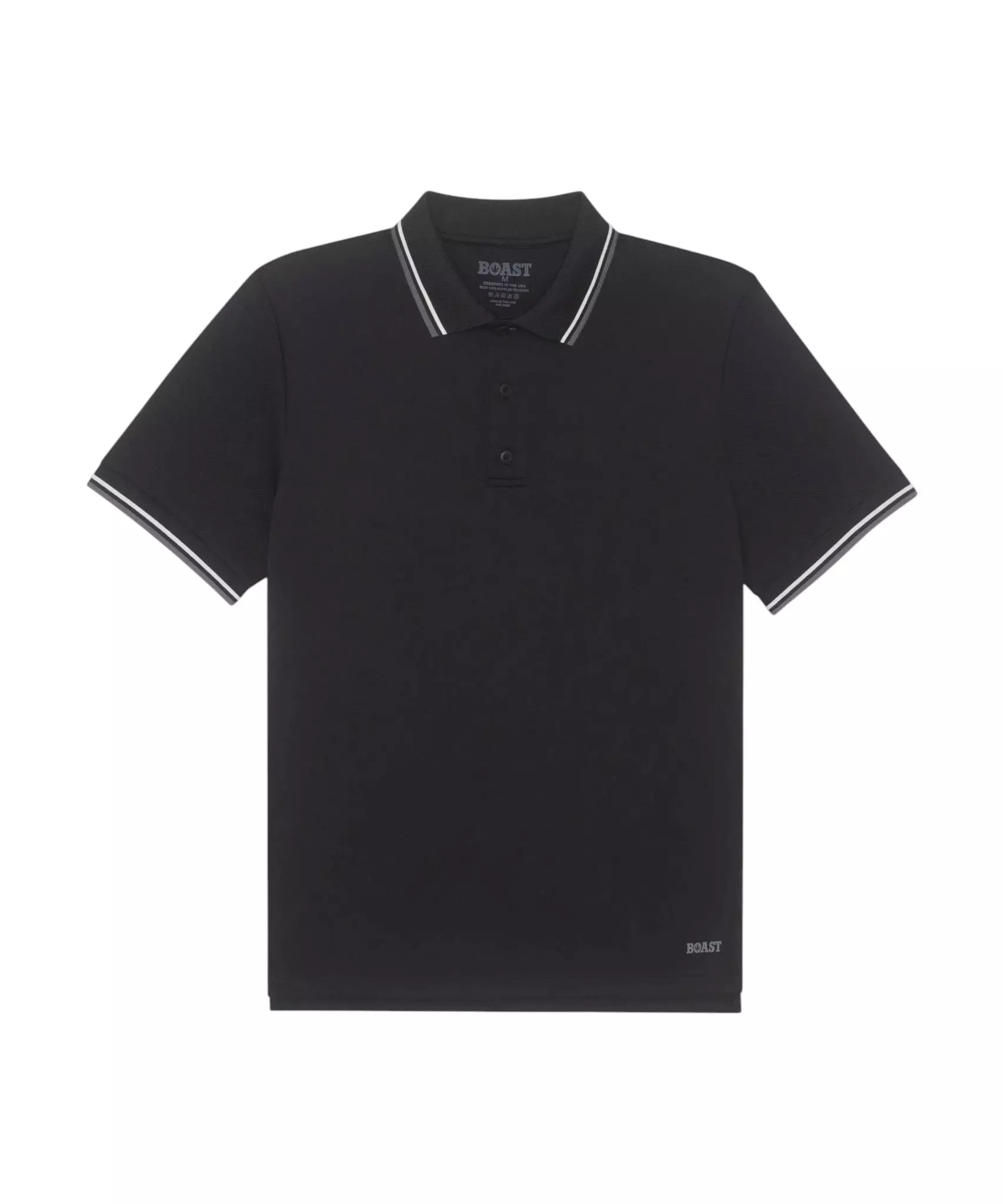 Boast Men's Tipped Match Polo 2.0 - Black/White - BLACK/WHITE