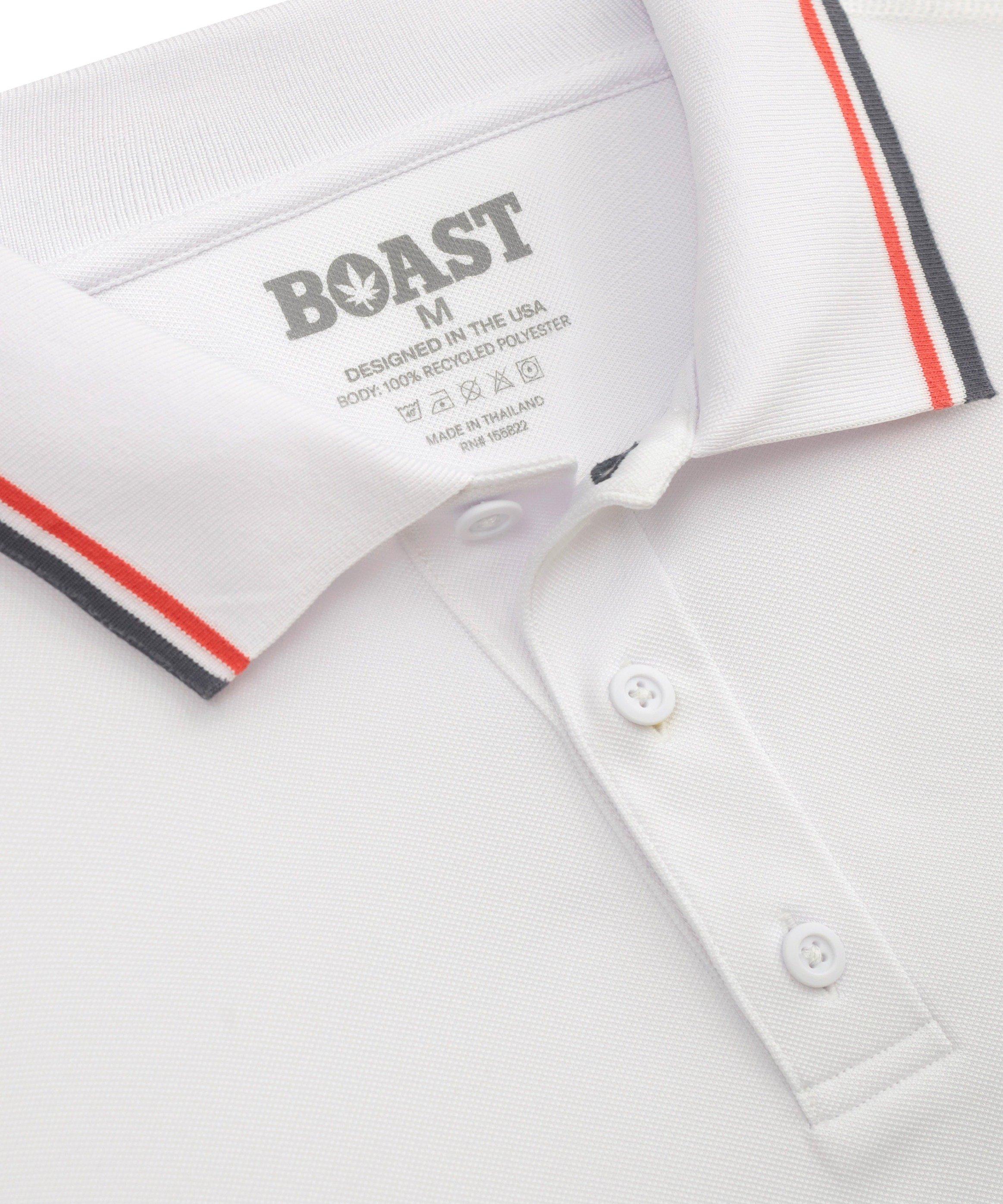 Boast Men's Tipped Match Polo 2.0 - White/Red/Navy - WHITE/RED/NAVY