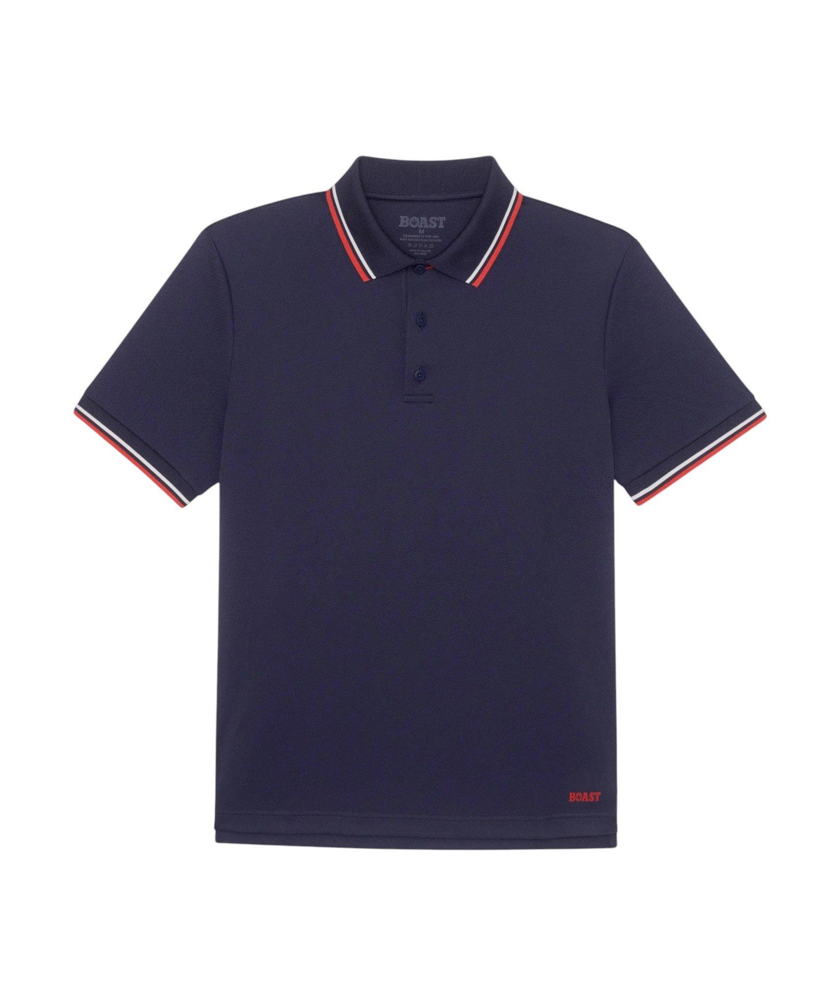 Boast Men's Tipped Match Polo 2.0 - Navy/Red/White - NAVY/RED/WHITE