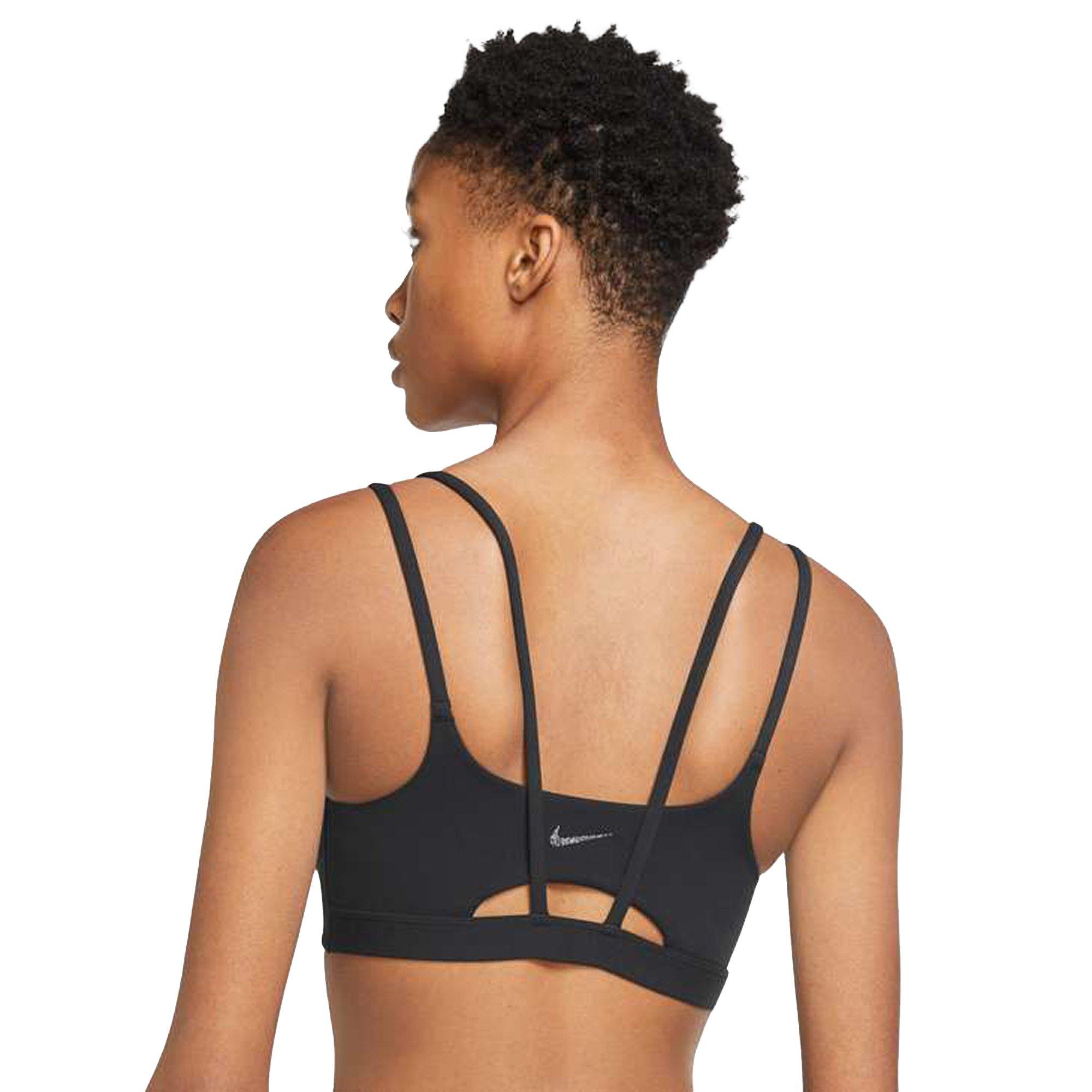 Nike Women's Light-Support Padded Strappy Sports Bra - BLACK Thumbnail View 2