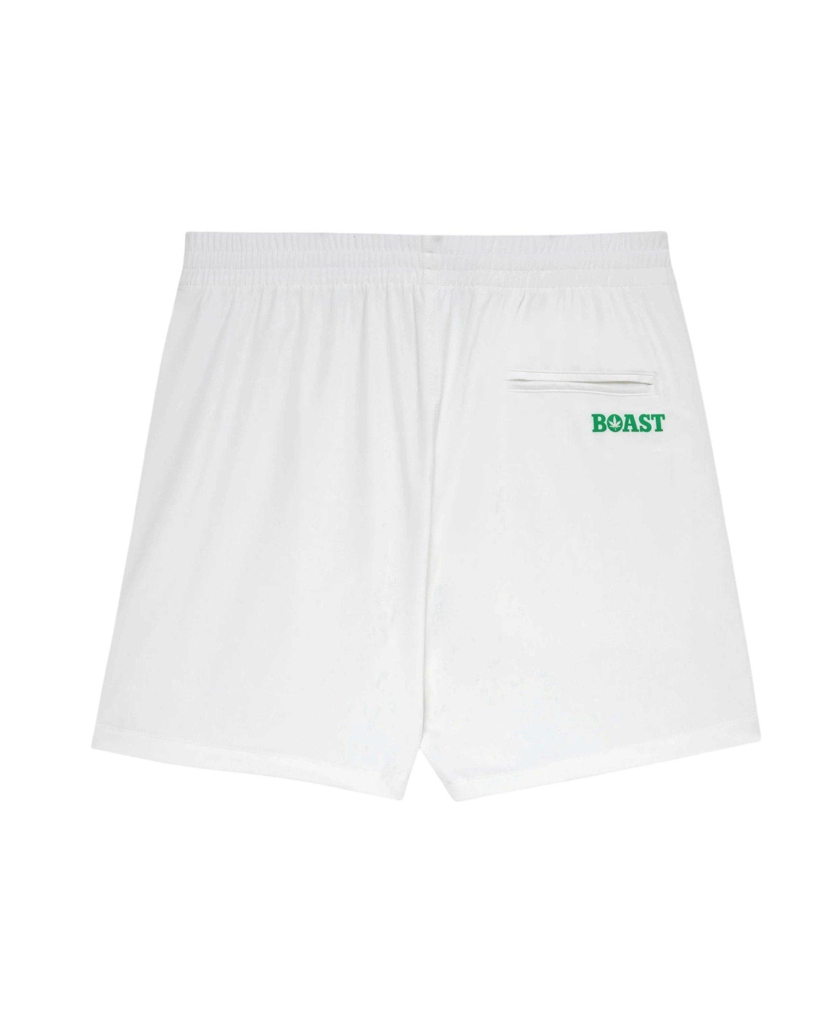 Boast Men's 5" Peak Performance Short - White/Green - WHITE/GREEN
