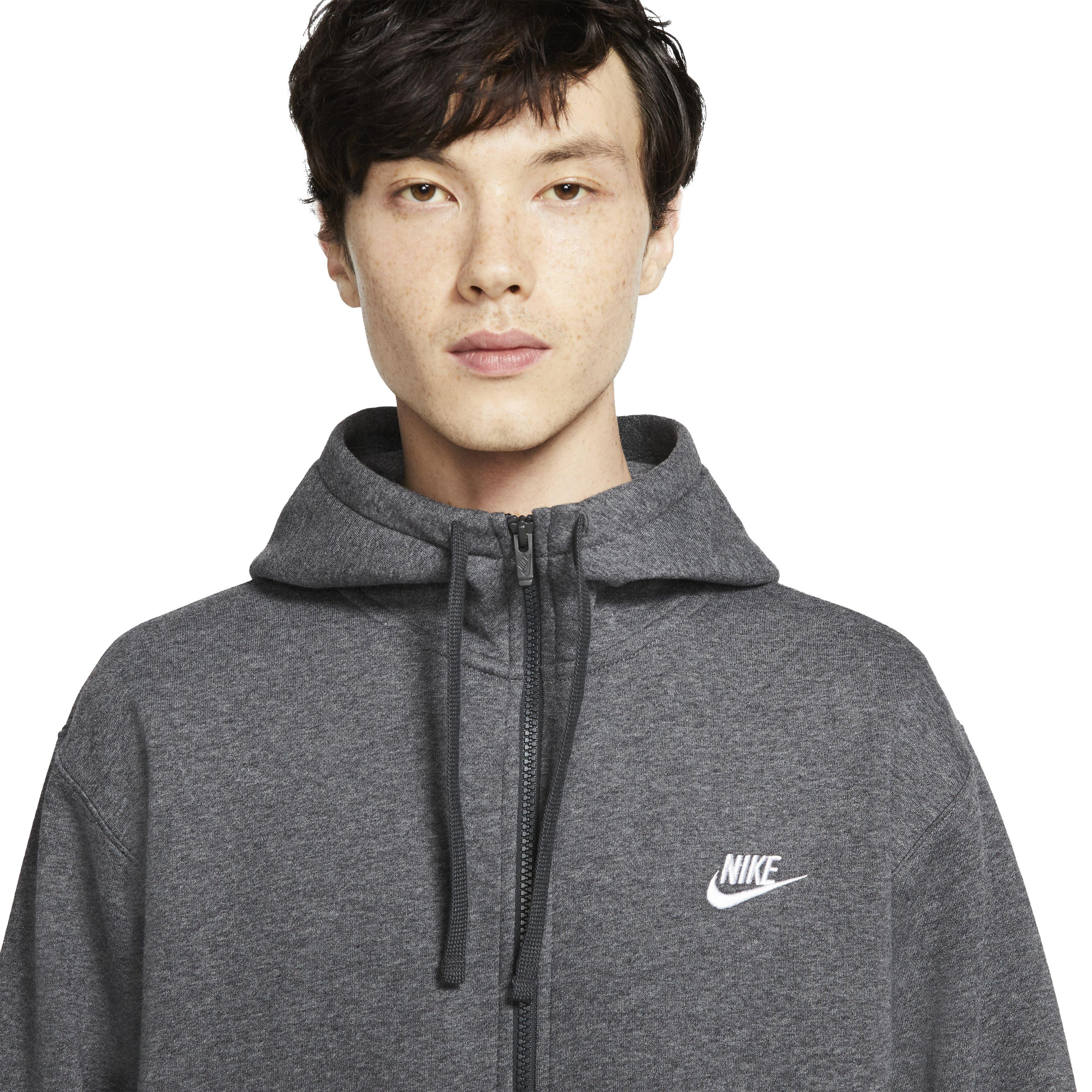 Nike Men's Sportswear Club Full-Zip Hoodie - GREY Thumbnail View 1