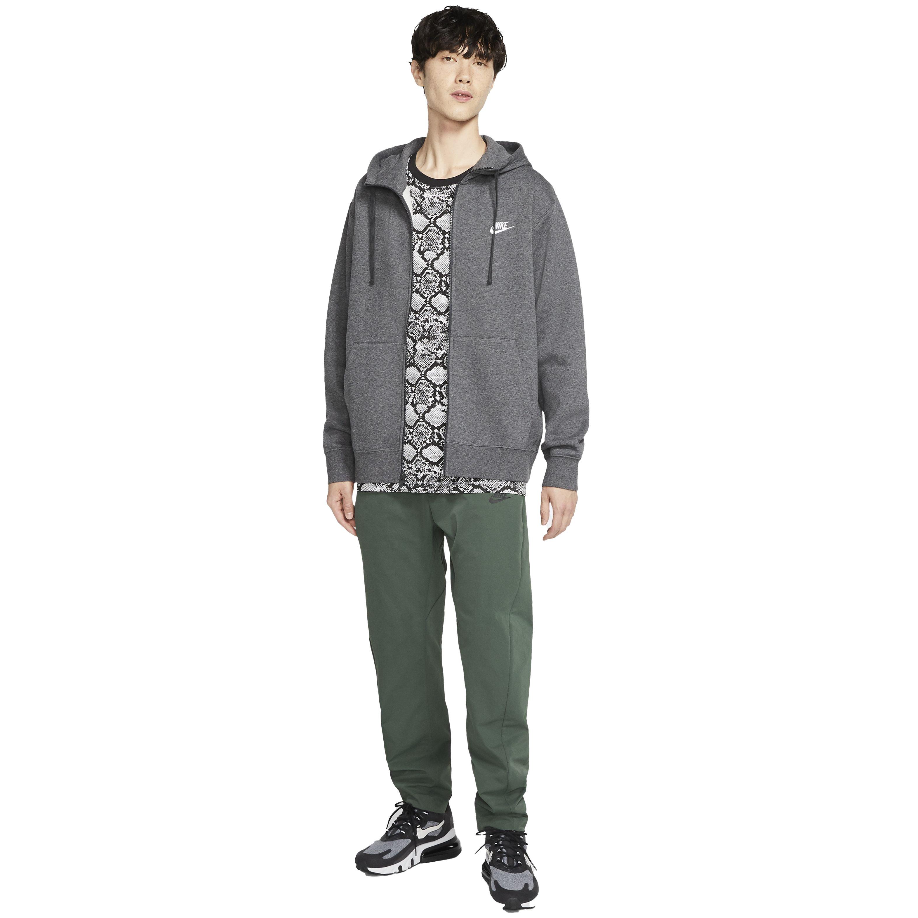 Nike Men's Sportswear Club Full-Zip Hoodie - GREY Thumbnail View 4