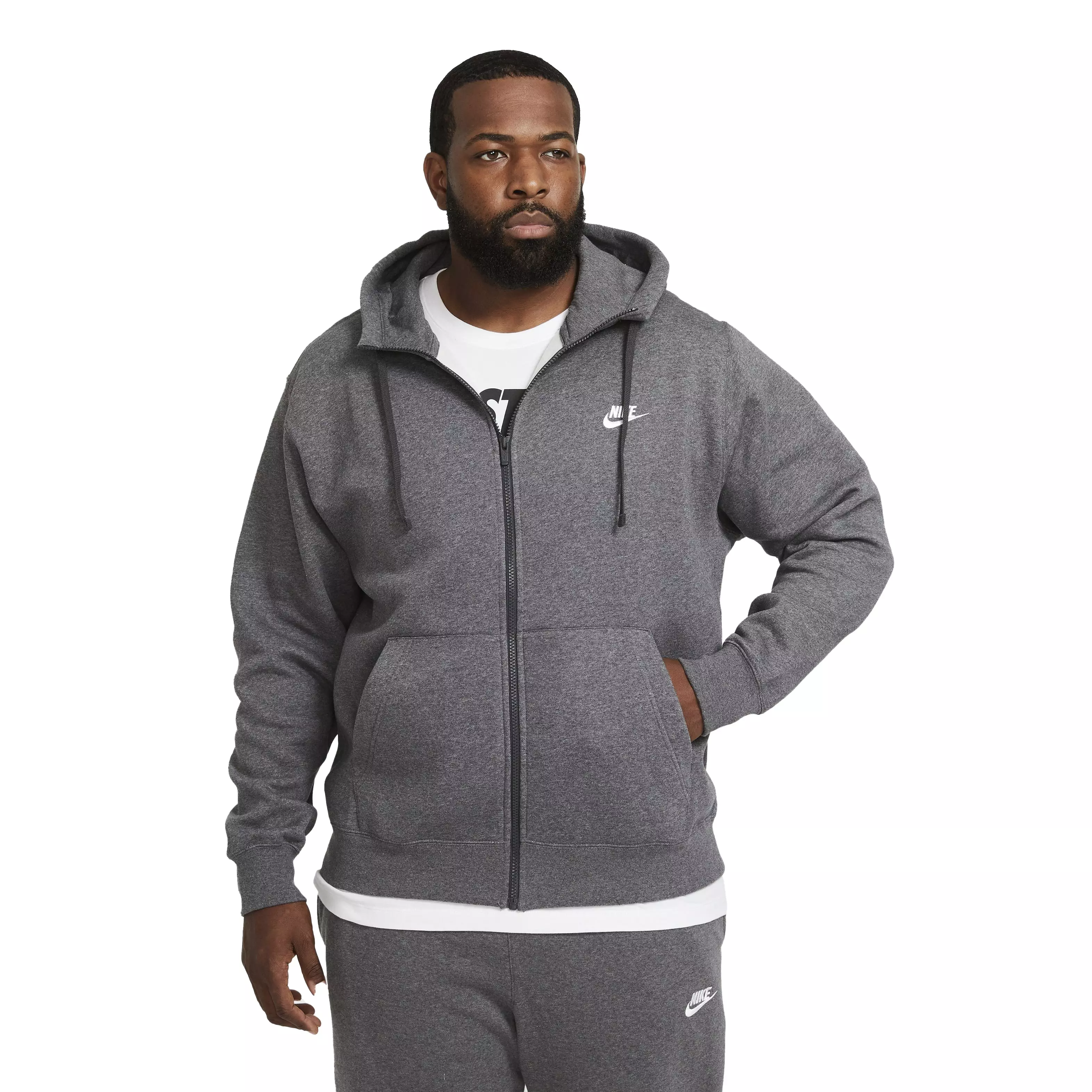 Nike Men's Sportswear Club Full-Zip Hoodie - GREY