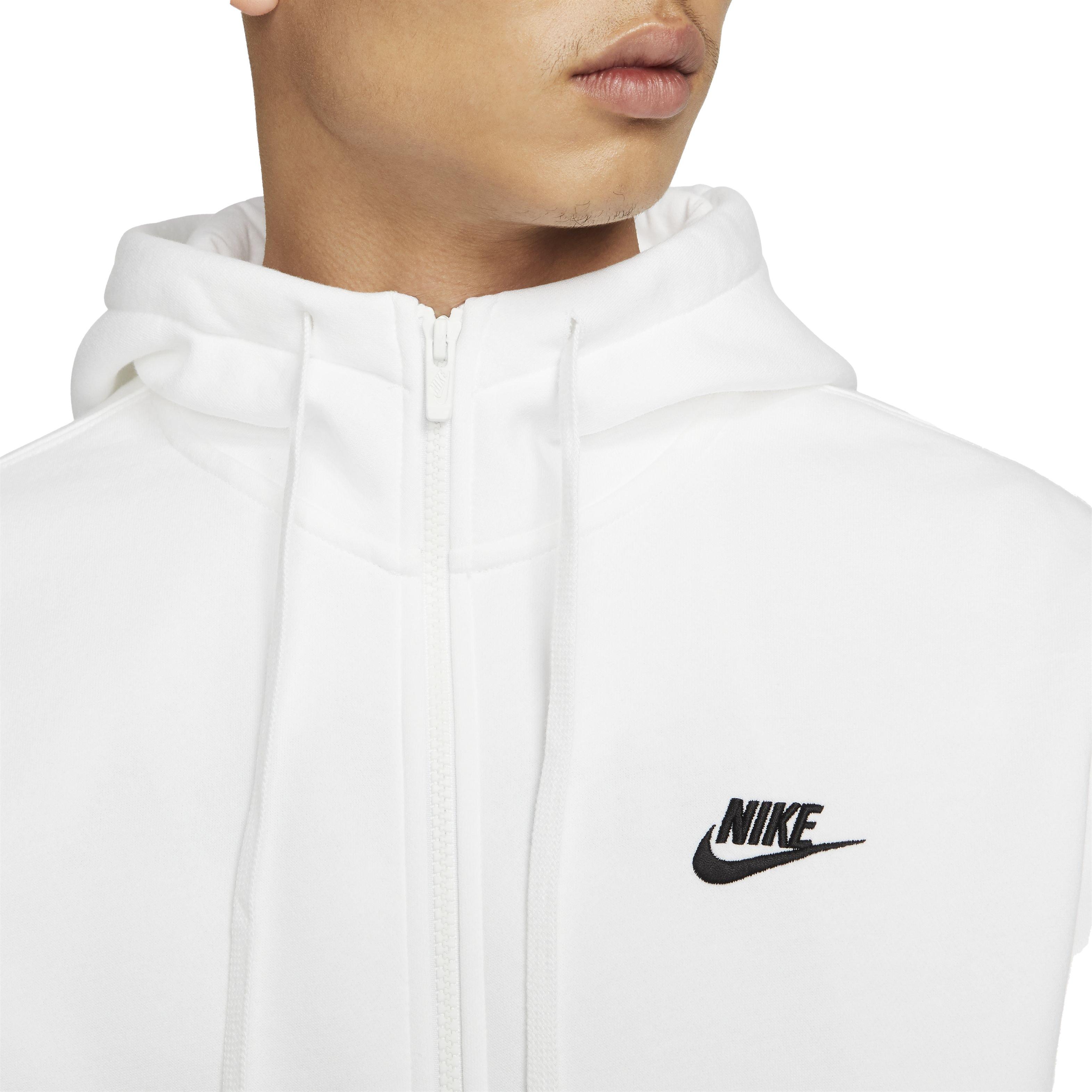 Nike Men's Sportswear Club Full-Zip Hoodie - WHITE Thumbnail View 1