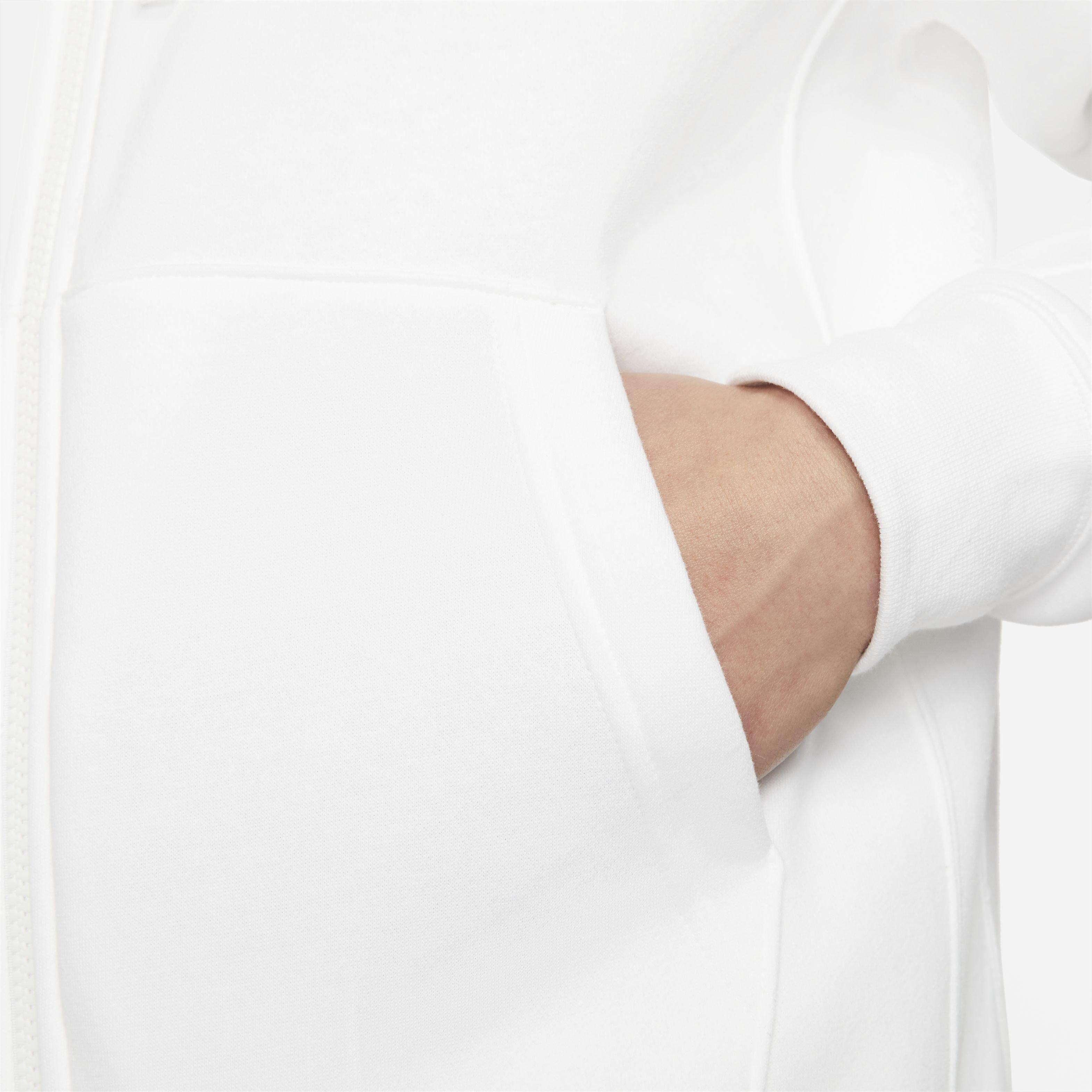 Nike Men's Sportswear Club Full-Zip Hoodie - WHITE Thumbnail View 3