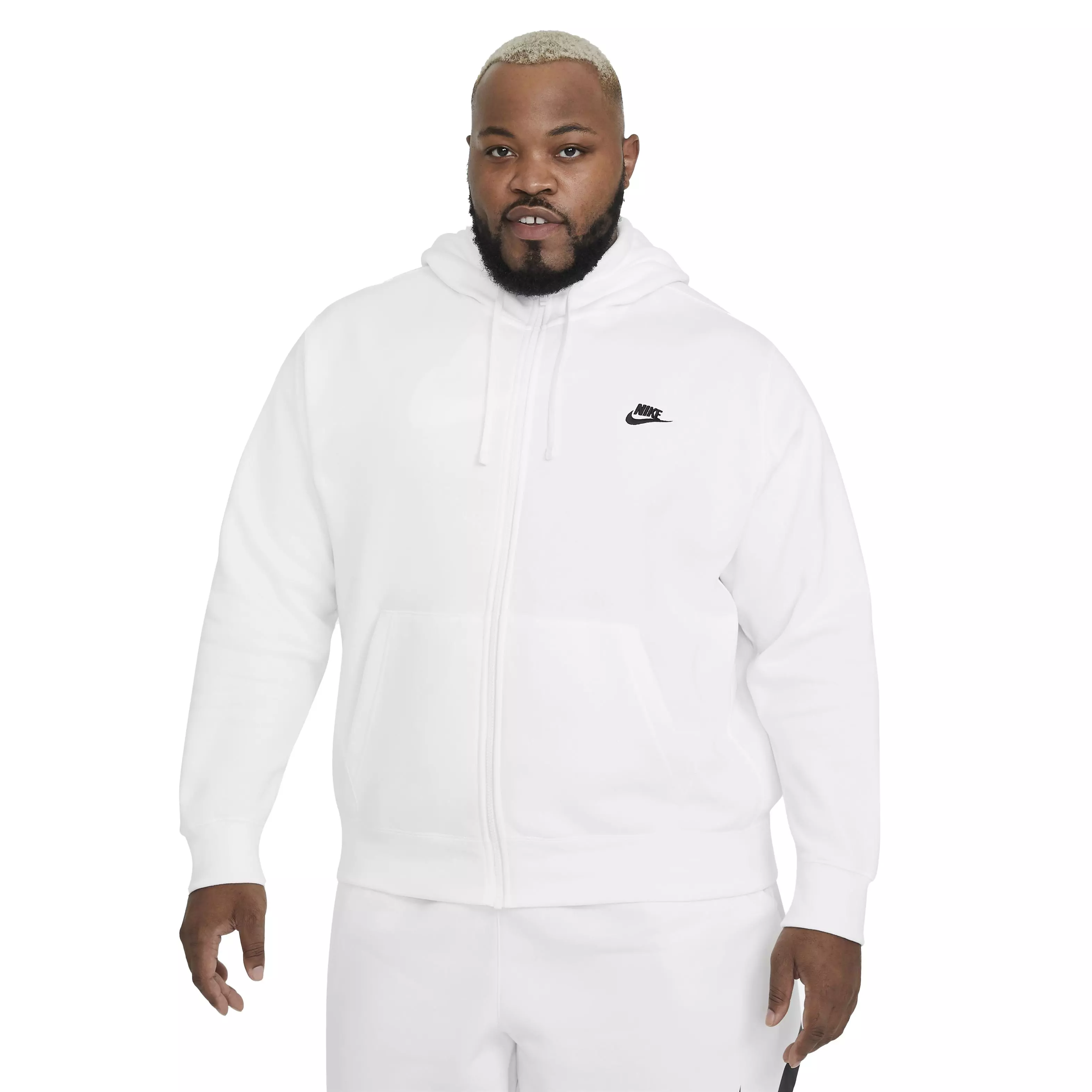 Nike Men's Sportswear Club Full-Zip Hoodie - WHITE