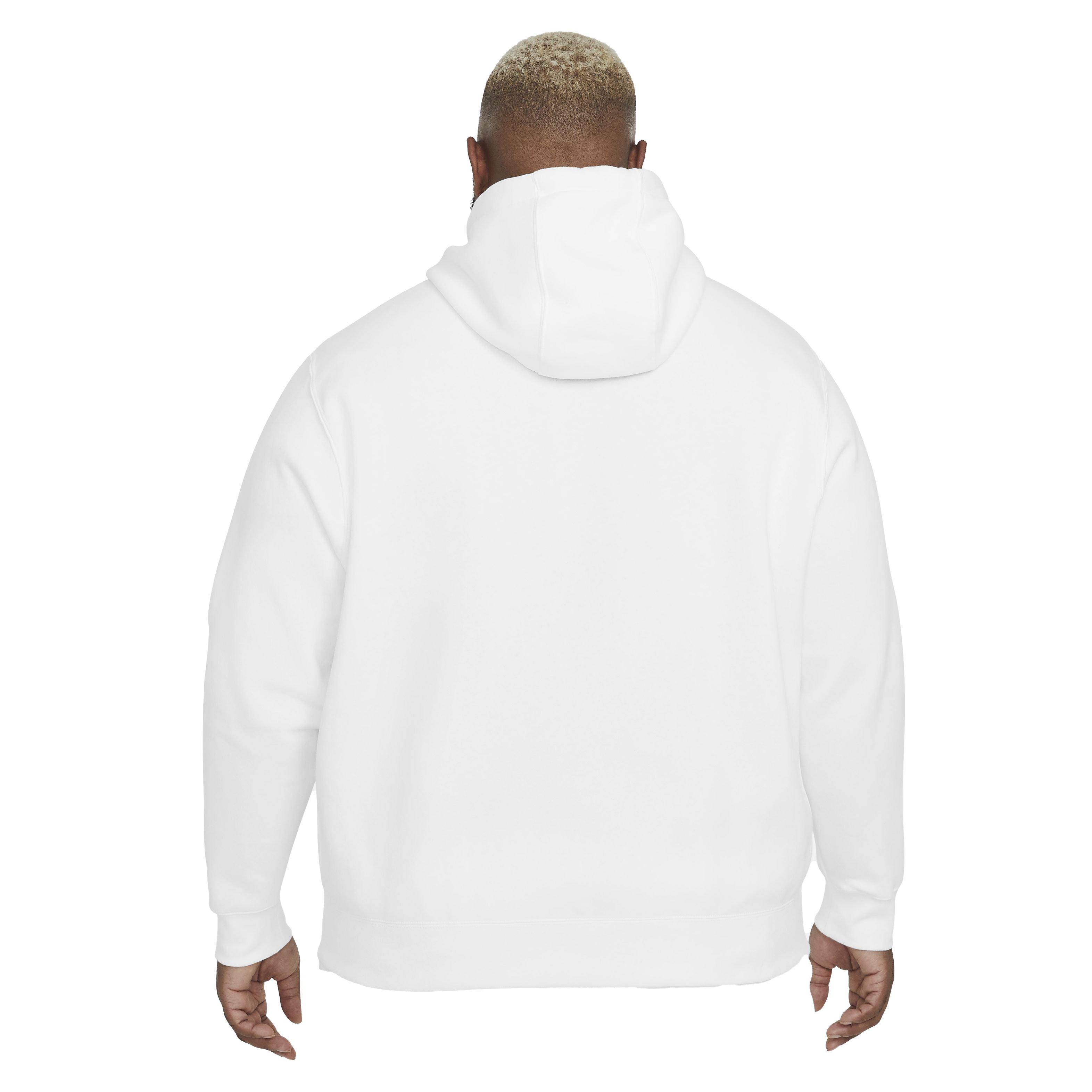 Nike Men's Sportswear Club Full-Zip Hoodie - WHITE Thumbnail View 6