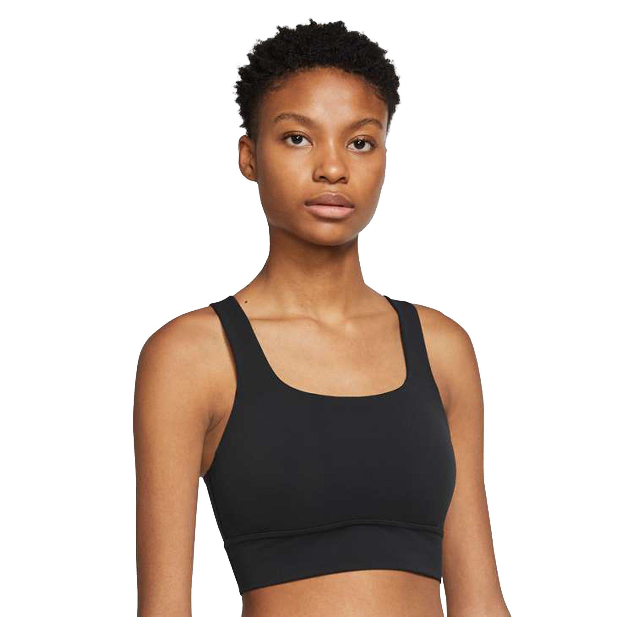 Women's Light-Support Padded Longline Sports Bra - BLACK Thumbnail View 1