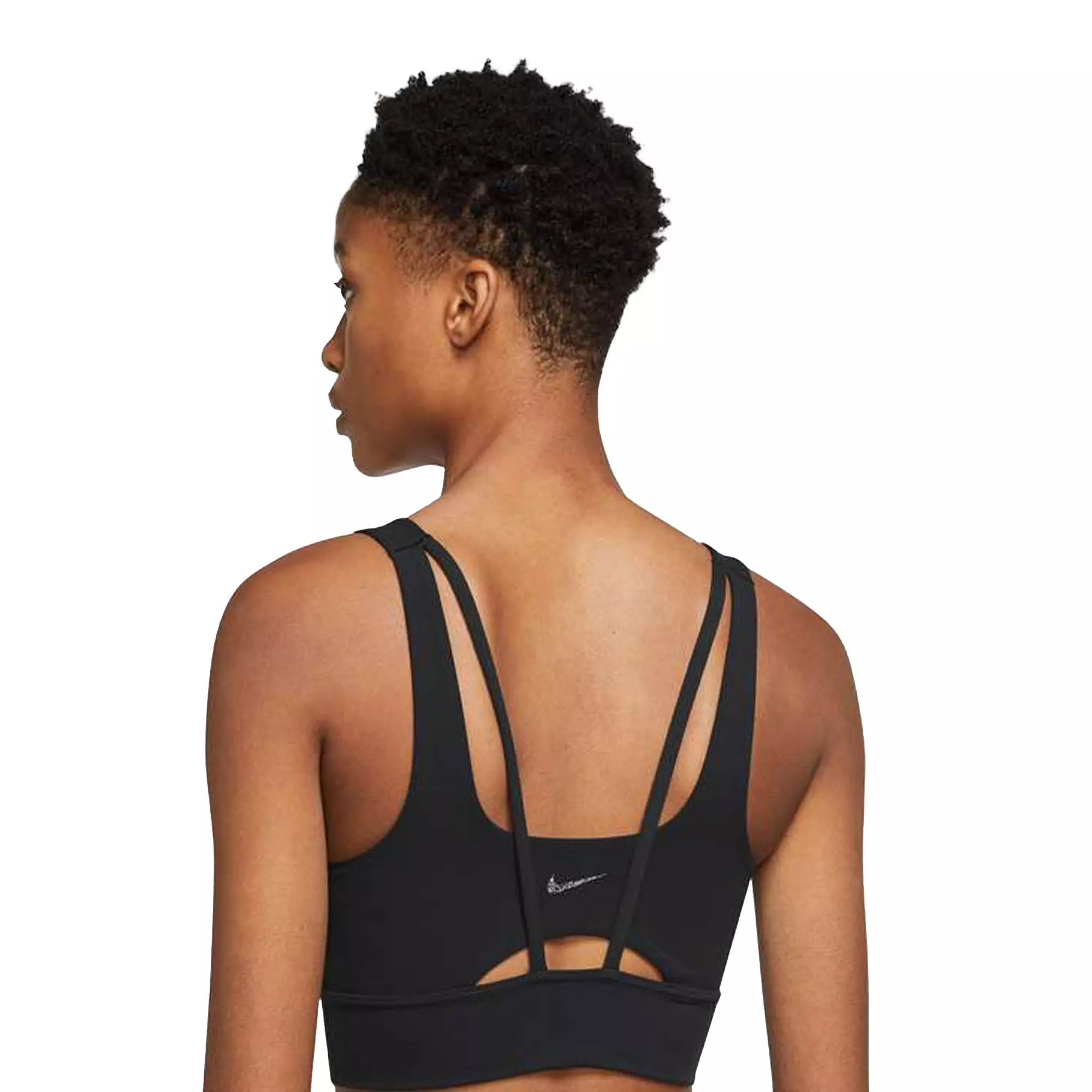 Women's Light-Support Padded Longline Sports Bra - BLACK