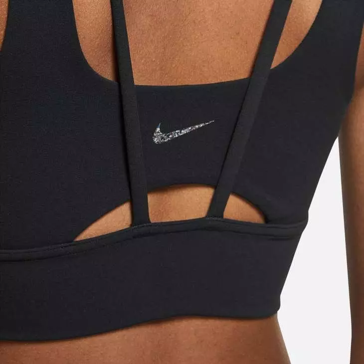 Women's Light-Support Padded Longline Sports Bra - BLACK