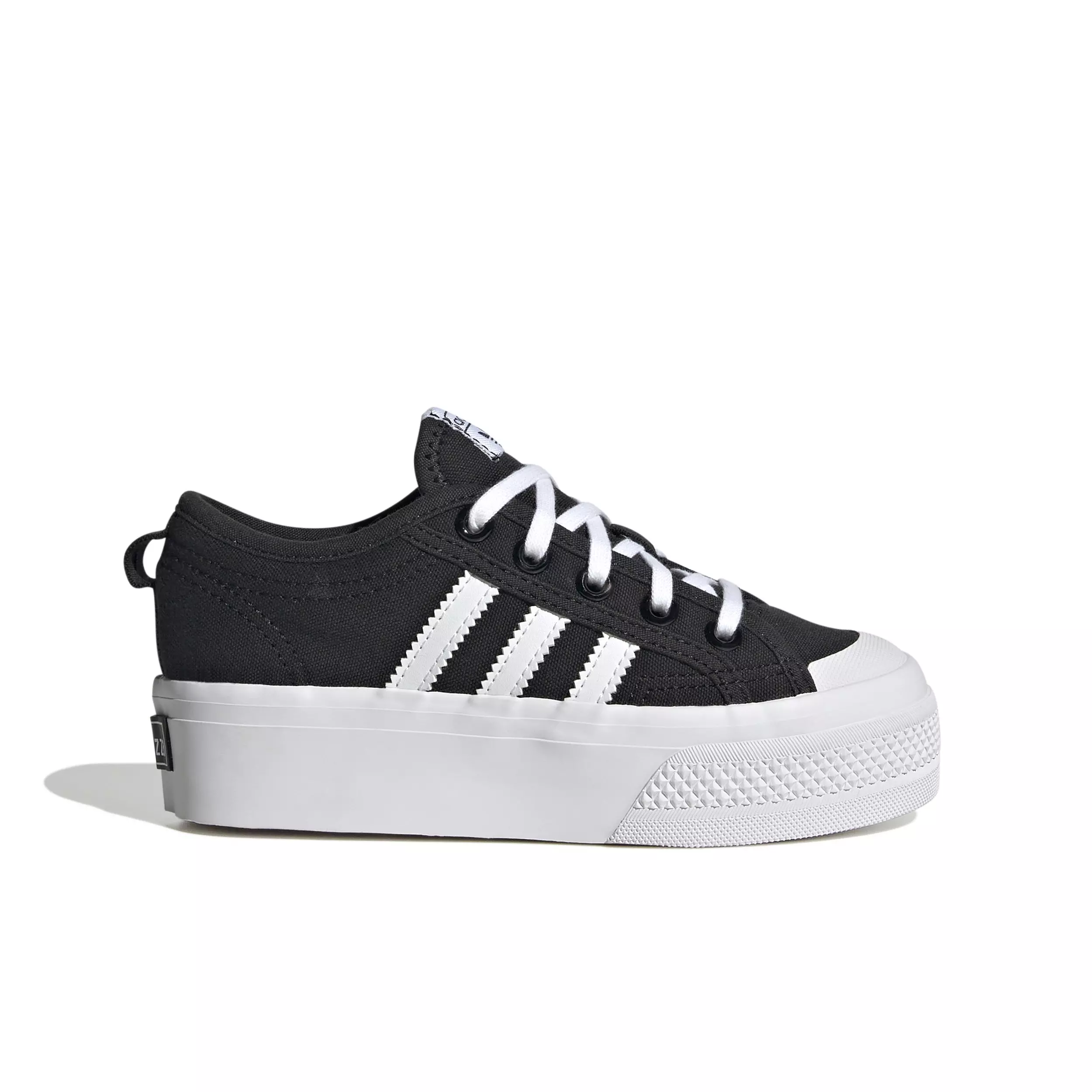 adidas Originals Nizza Platform "Core Black/Ftwr White/Core Black" Preschool Girls' Shoe - BLACK/WHITE/BLACK