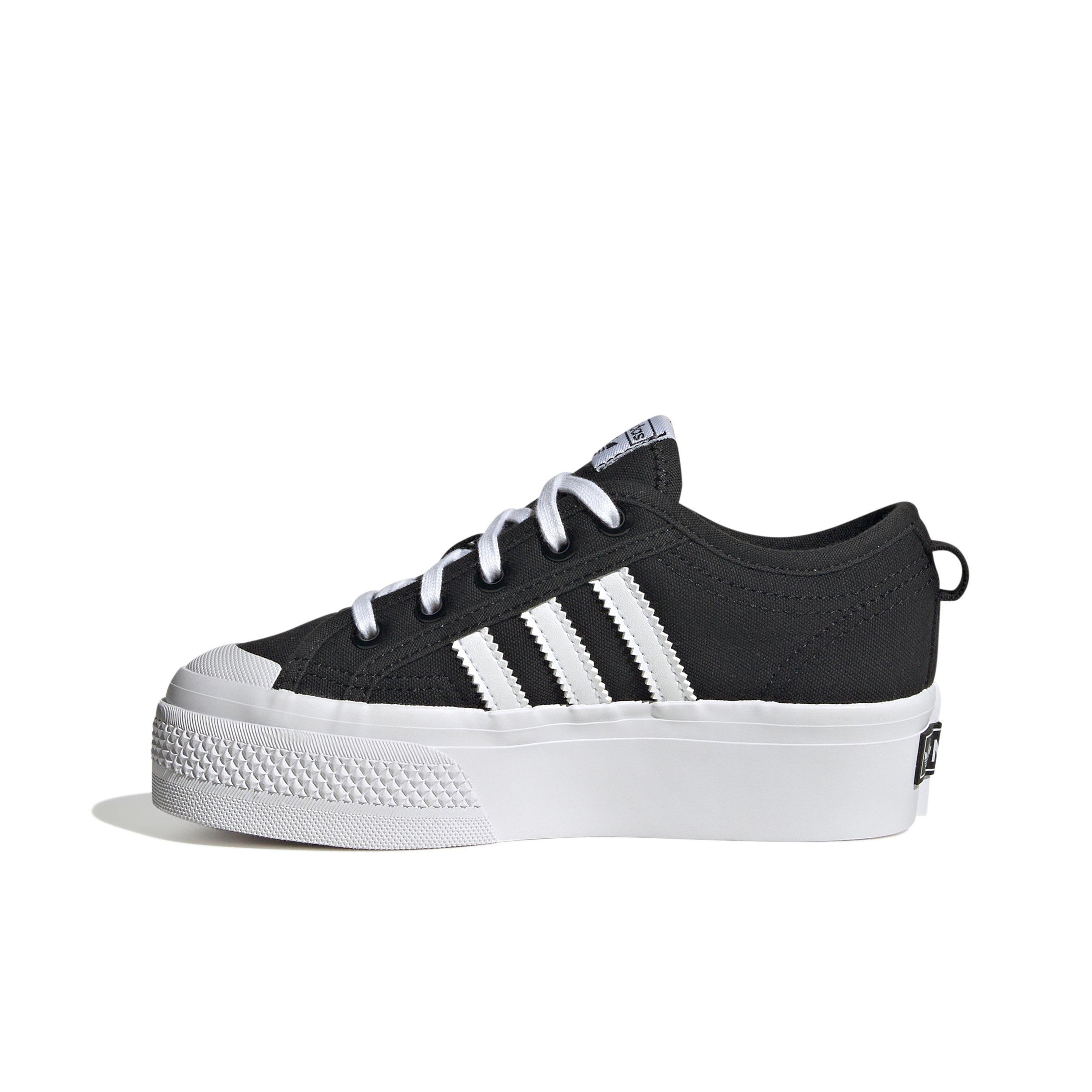 adidas Originals Nizza Platform "Core Black/Ftwr White/Core Black" Preschool Girls' Shoe - BLACK/WHITE/BLACK Thumbnail View 2
