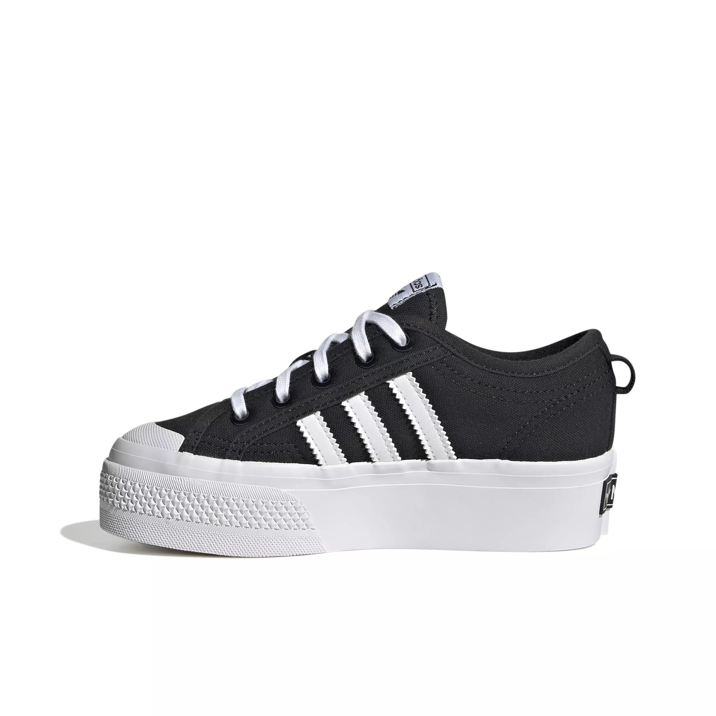 adidas Originals Nizza Platform "Core Black/Ftwr White/Core Black" Preschool Girls' Shoe - BLACK/WHITE/BLACK