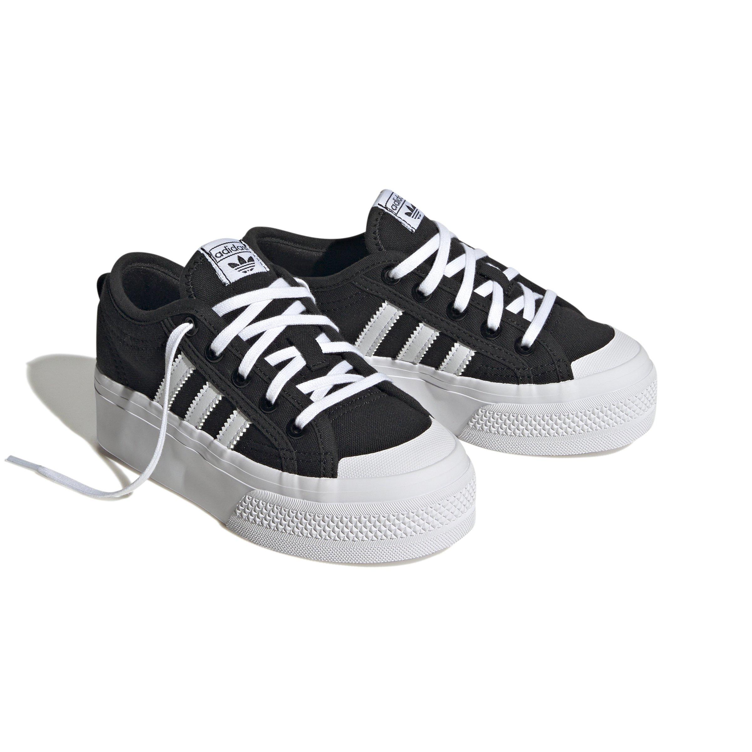 adidas Originals Nizza Platform "Core Black/Ftwr White/Core Black" Preschool Girls' Shoe - BLACK/WHITE/BLACK Thumbnail View 3