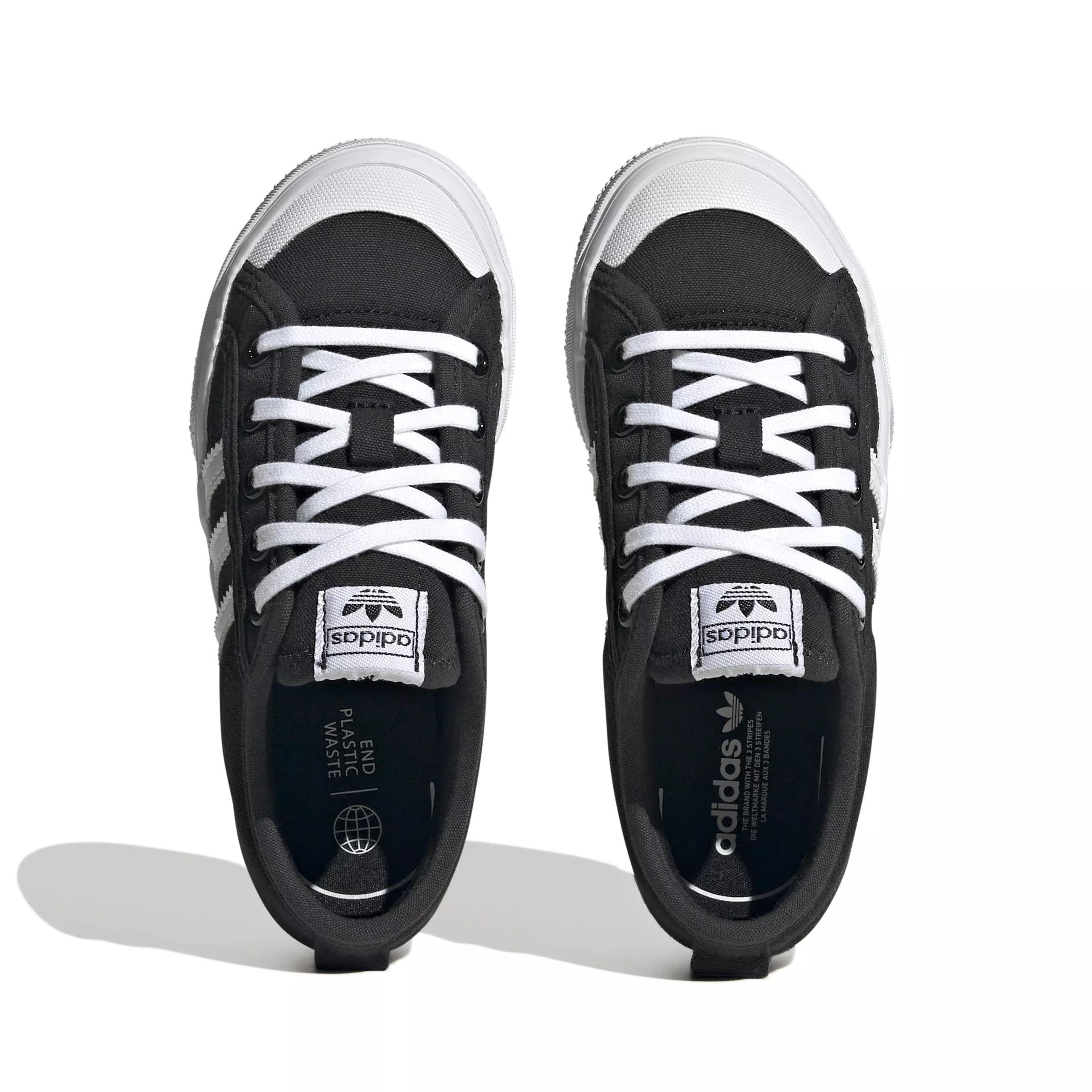 adidas Originals Nizza Platform "Core Black/Ftwr White/Core Black" Preschool Girls' Shoe - BLACK/WHITE/BLACK