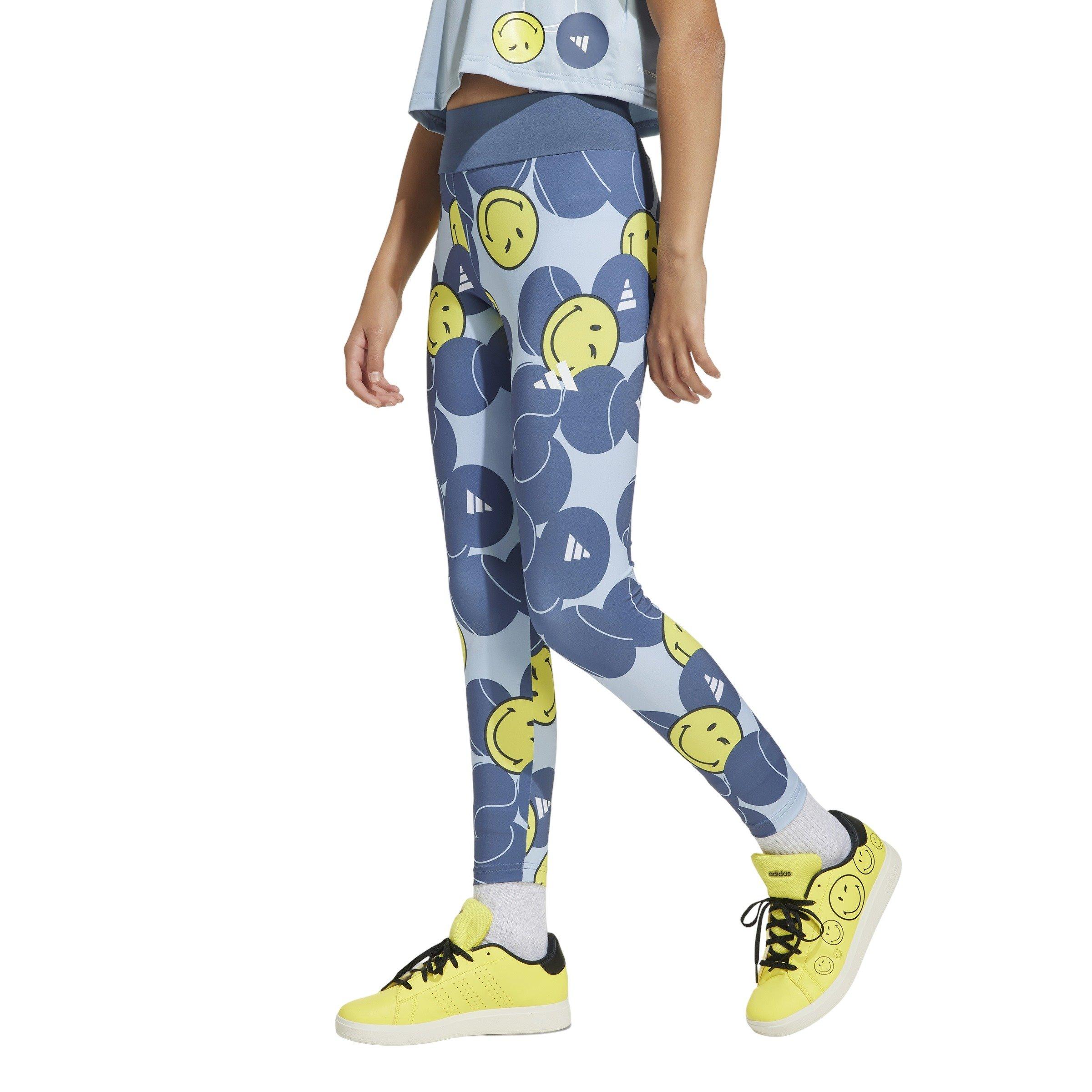 adidas x Smileyworld Big Girls' Blue Training Leggings