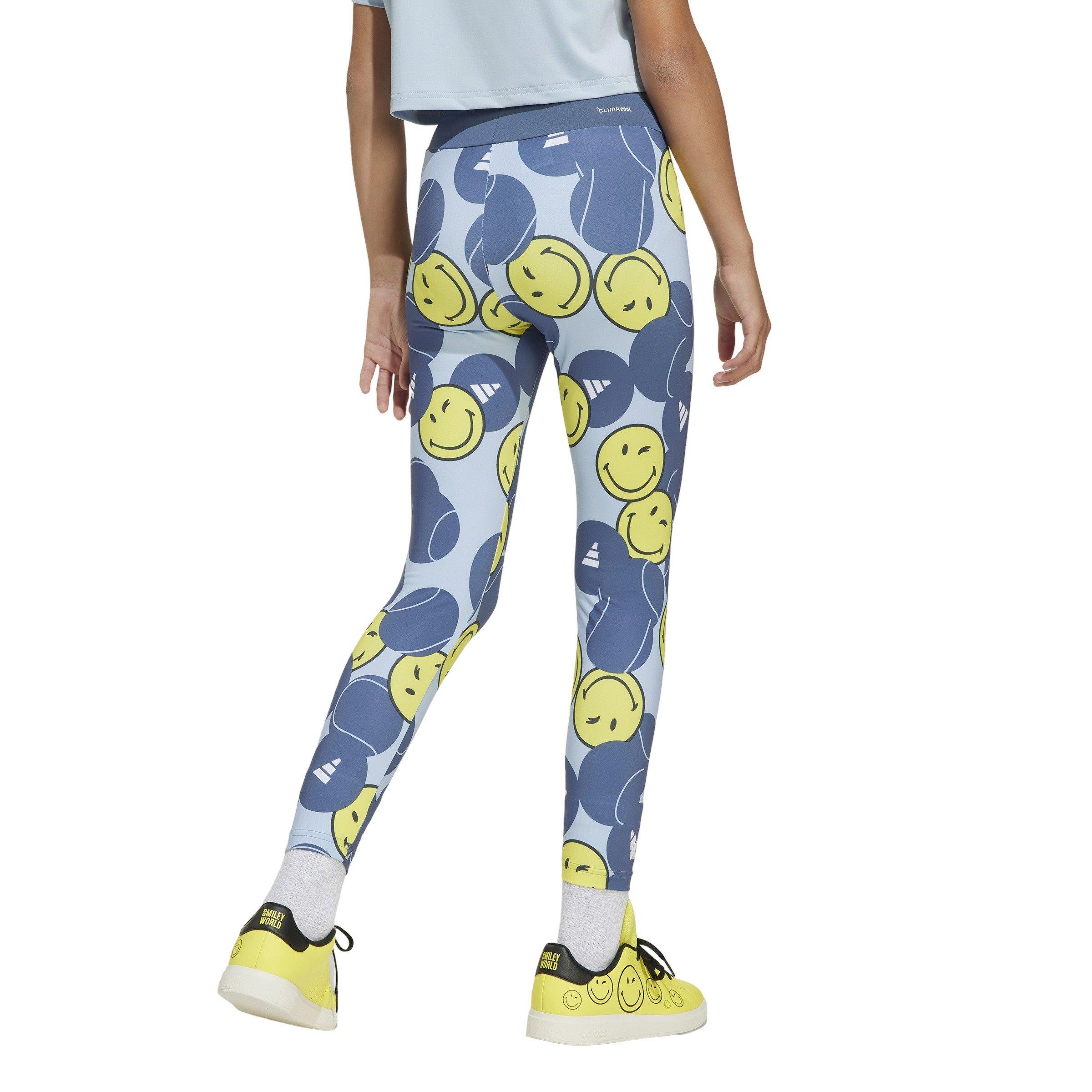 adidas x Smileyworld Big Girls' Blue Training Leggings