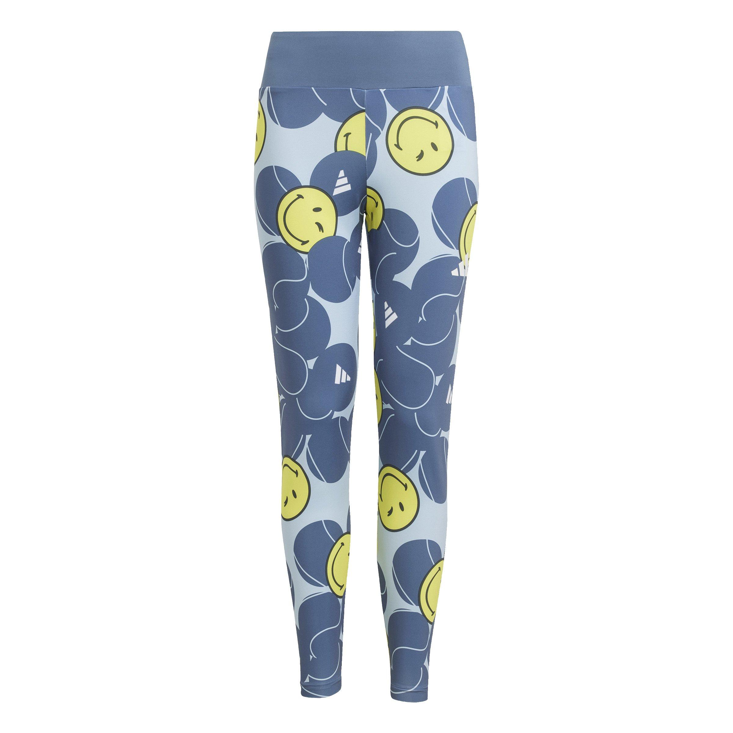 adidas x Smileyworld Big Girls' Blue Training Leggings