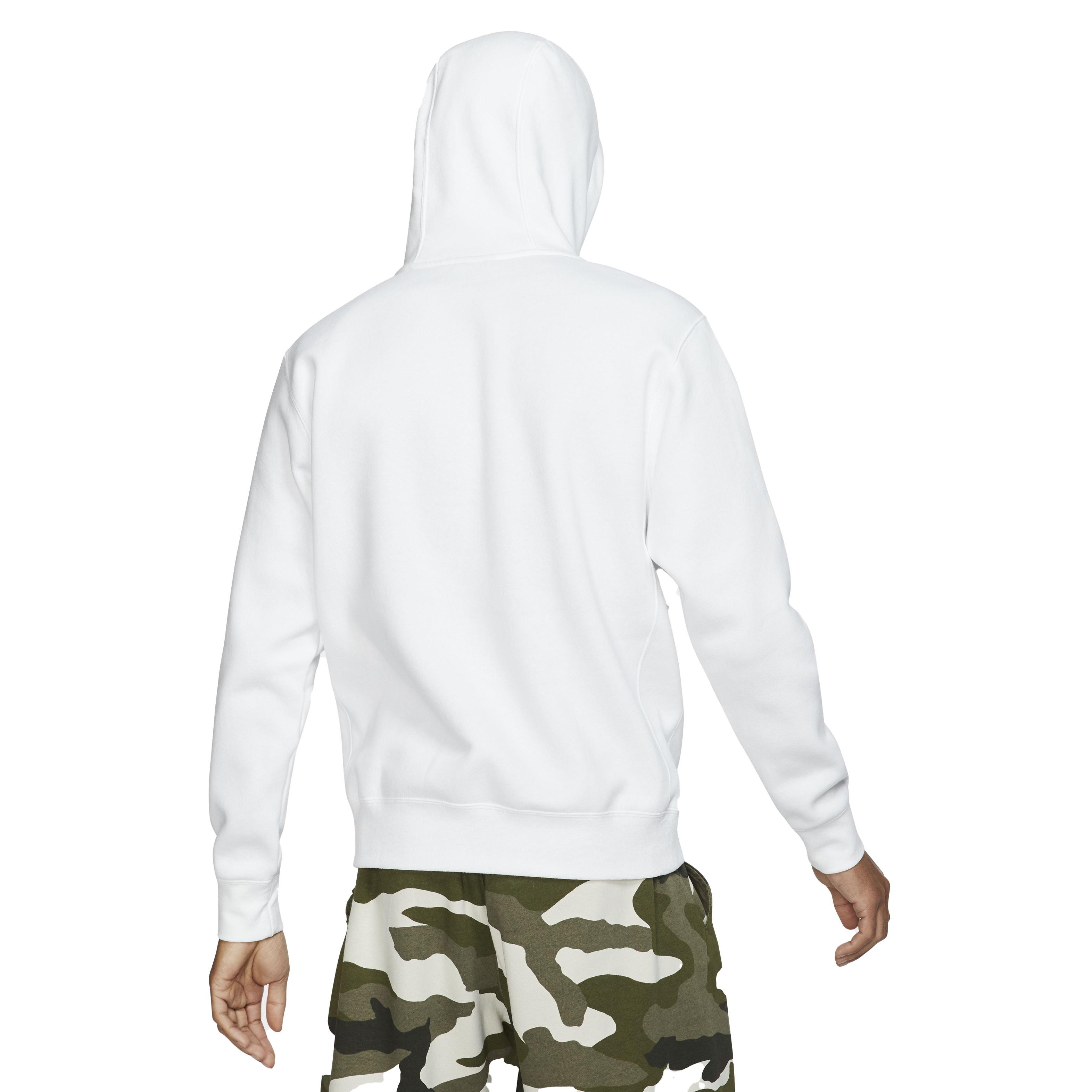 Nike Men's Sportswear Club BB Pullover Hoodie - WHITE Thumbnail View 2