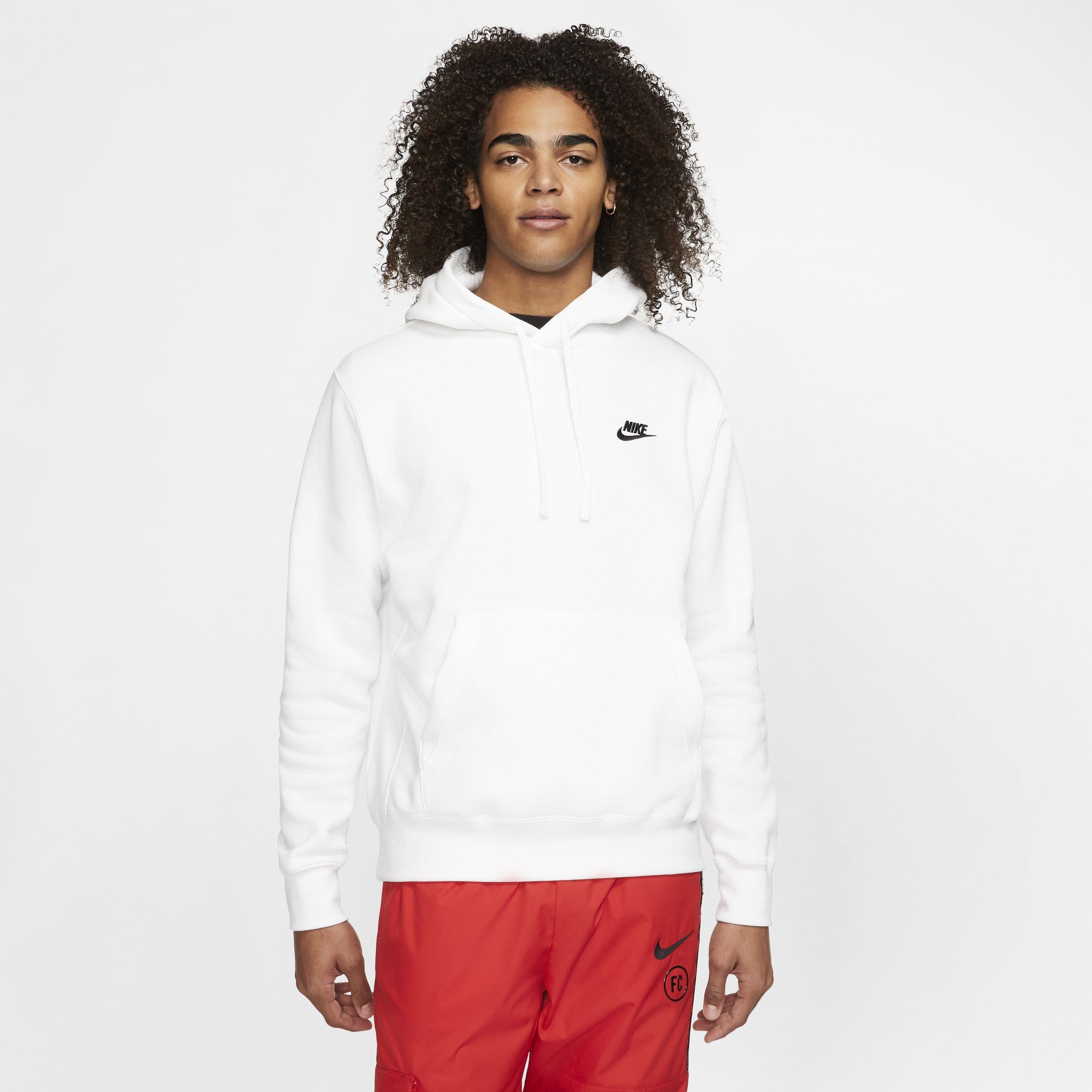 Nike Men's Sportswear Club BB Pullover Hoodie - WHITE Thumbnail View 3