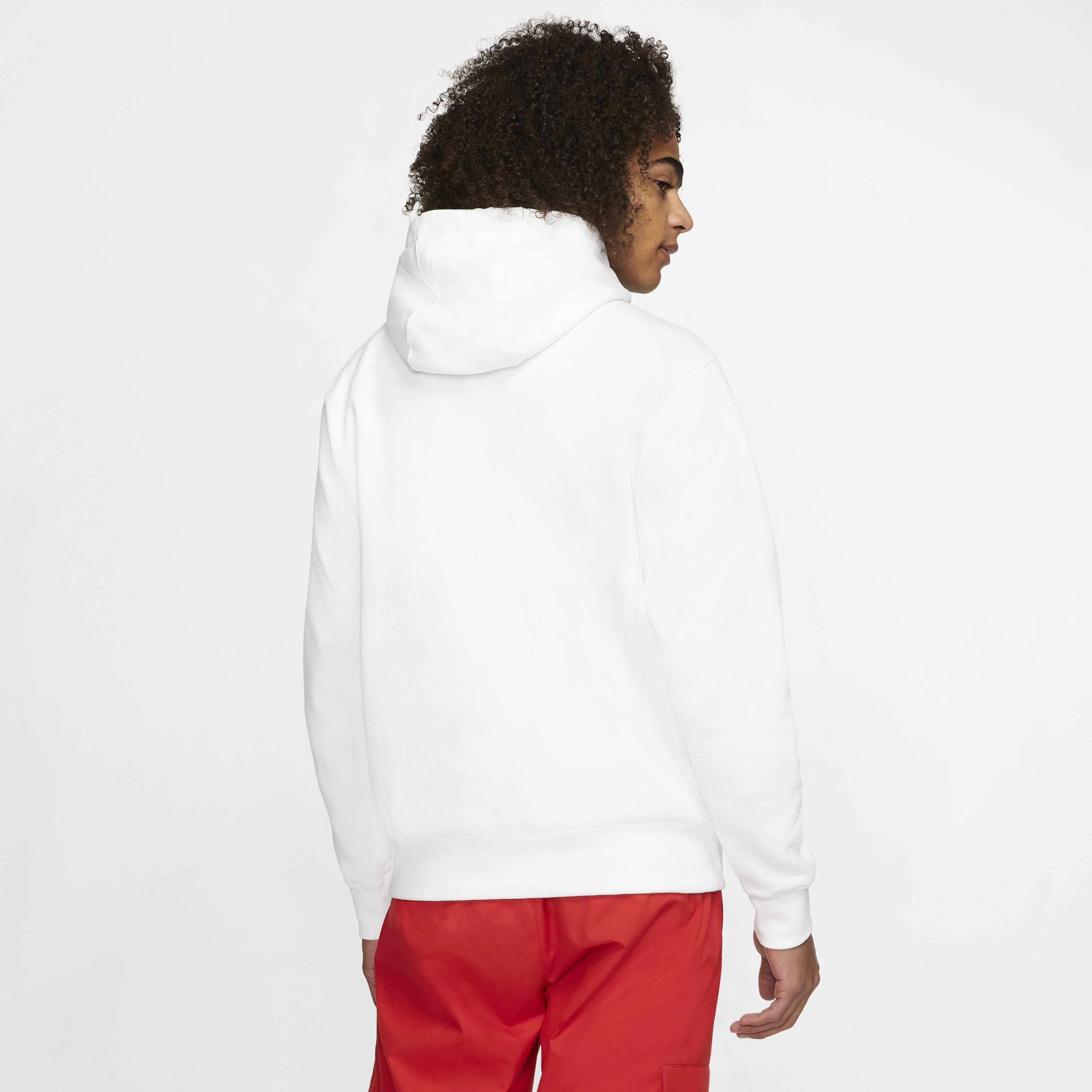 Nike Men's Sportswear Club BB Pullover Hoodie - WHITE Thumbnail View 4