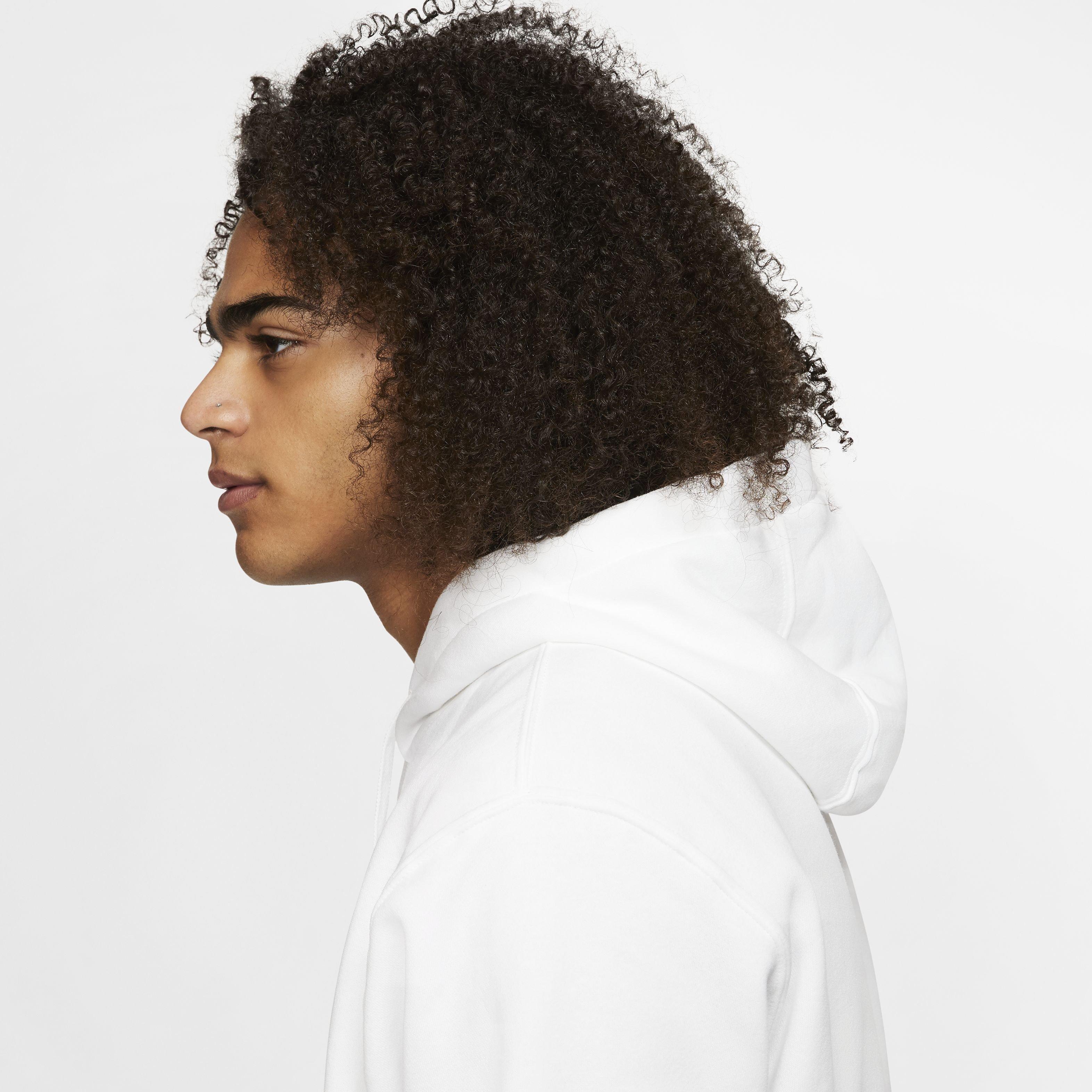 Nike Men's Sportswear Club BB Pullover Hoodie - WHITE Thumbnail View 6