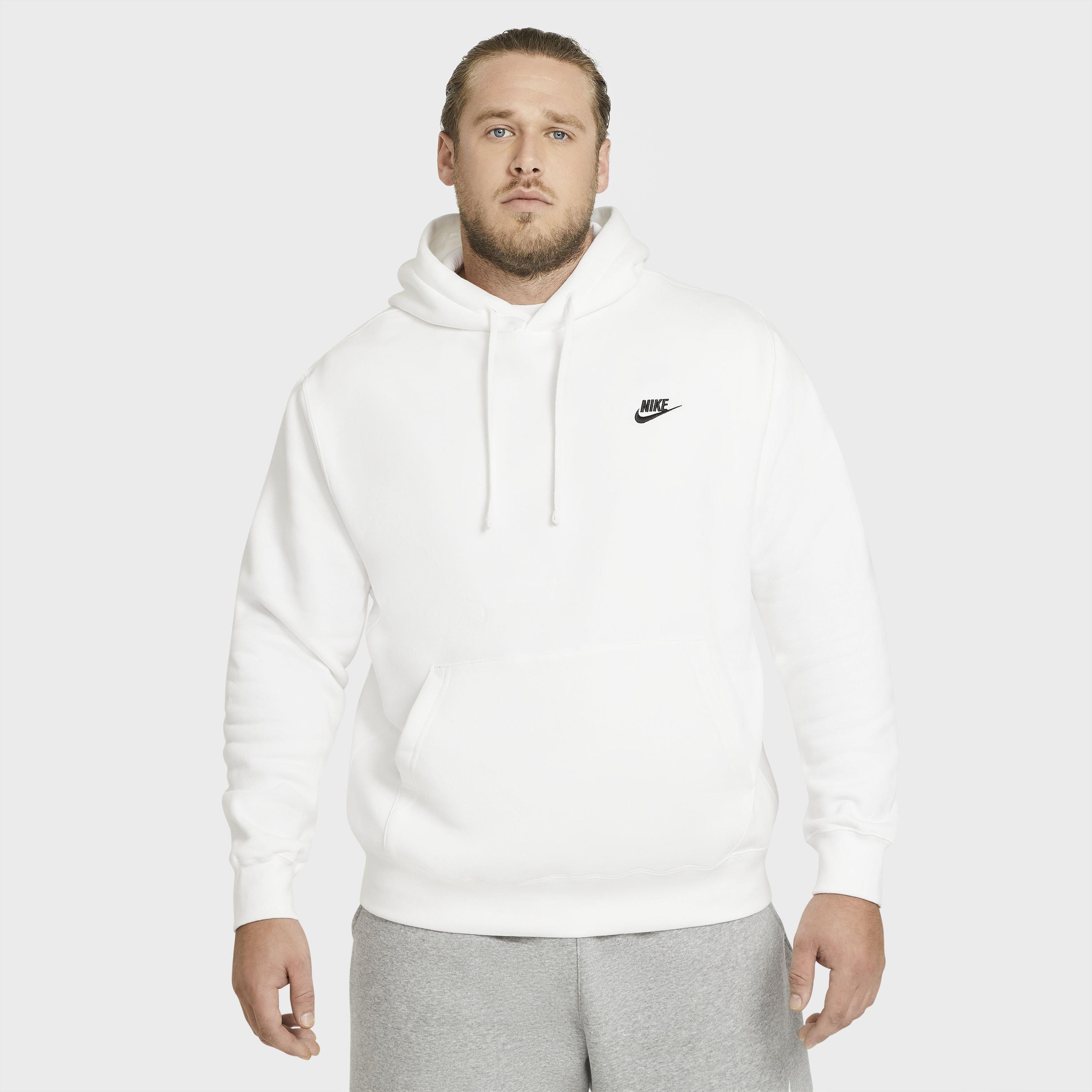 Nike Men's Sportswear Club BB Pullover Hoodie - WHITE Thumbnail View 7